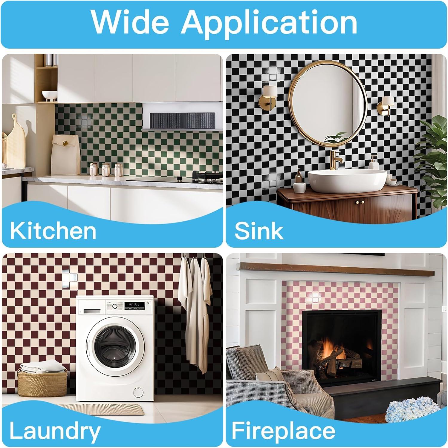 imageArt3d 10Pack HeavyDuty Peel and Stick Backsplash 12x12 Inch SelfAdhesive Wall Tile Stick on Kitchen Countertop Beige and WhiteRedbrown and Warm White
