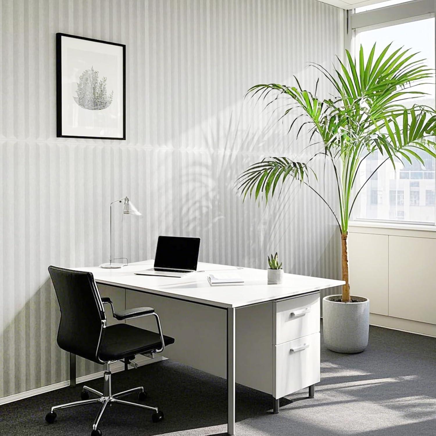 imageArt3d 10Pack Peel and Stick Acoustic Panels with Acrylic Tape  12 x 48 inches Self Adhesive Sound Absorbing Polyester Wall Panels for Home Office Studio BlackWhitepolyester