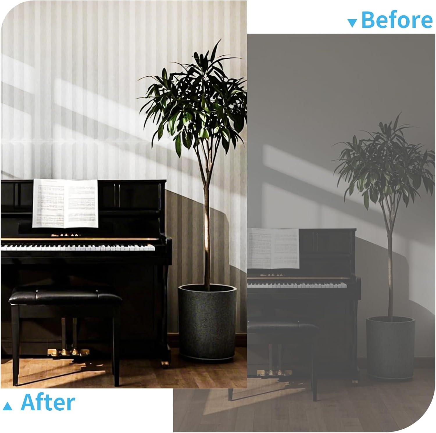 imageArt3d 10Pack Peel and Stick Acoustic Panels with Acrylic Tape  12 x 48 inches Self Adhesive Sound Absorbing Polyester Wall Panels for Home Office Studio BlackWhitepolyester