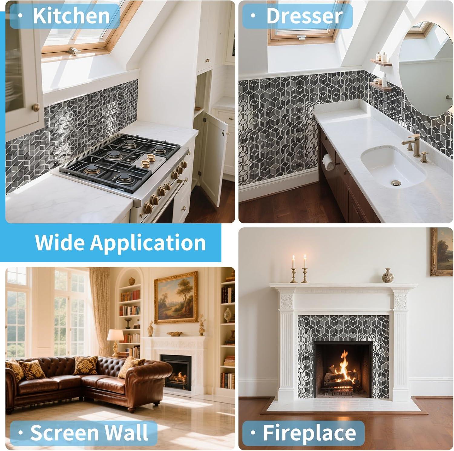 imageArt3d 10Sheet Peel and Stick Backsplash Tiles 12x12 Inch SelfAdhesive 3D Wall Tiles for Kitchen Bathroom Countertop  Thickened Waterproof Design Light BrownGraphite Gray