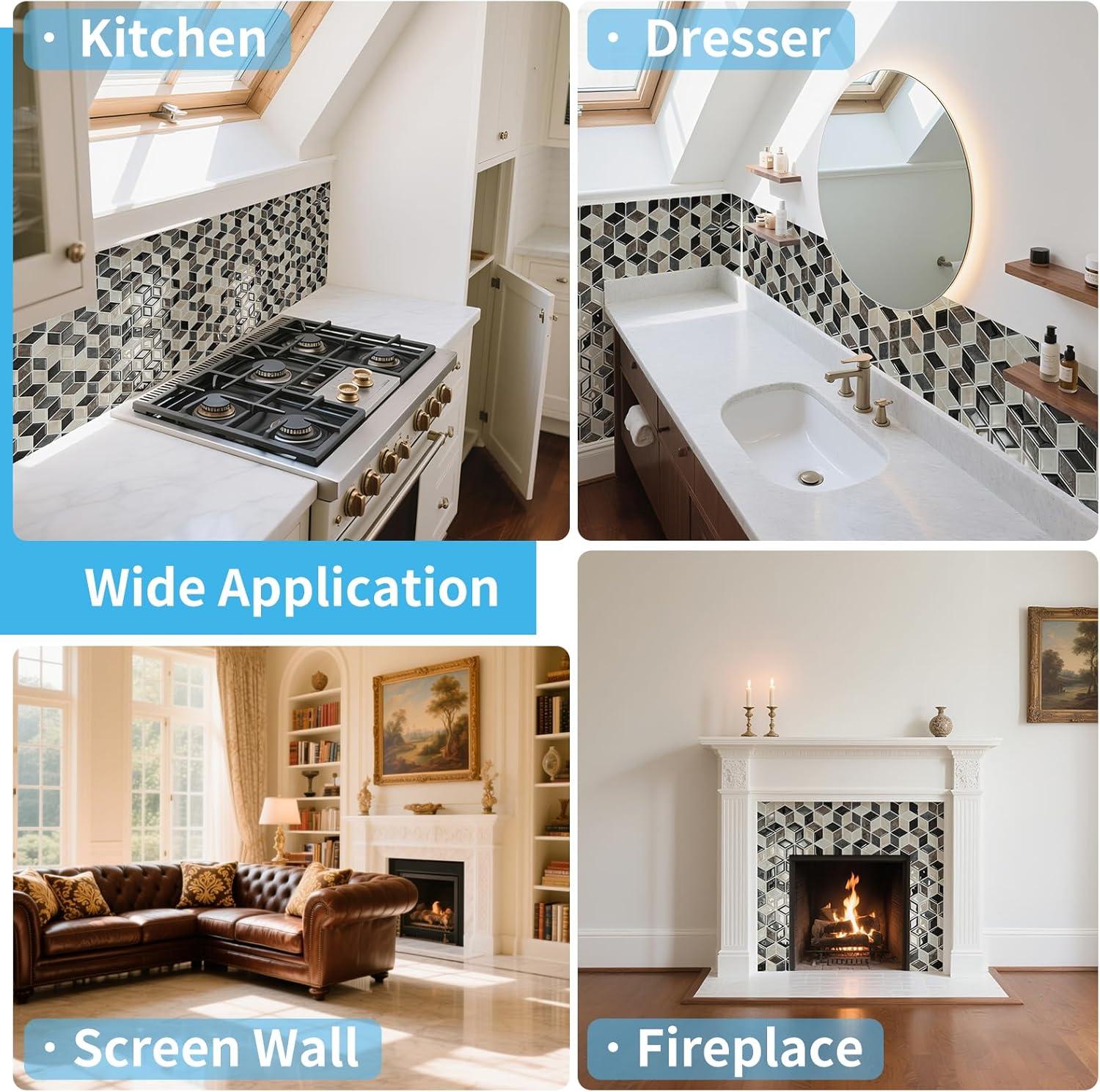 imageArt3d 10Sheet Peel and Stick Backsplash Tiles 12x12 Inch SelfAdhesive 3D Wall Tiles for Kitchen Bathroom Countertop  Thickened Waterproof Design Light BrownEspresso Brown