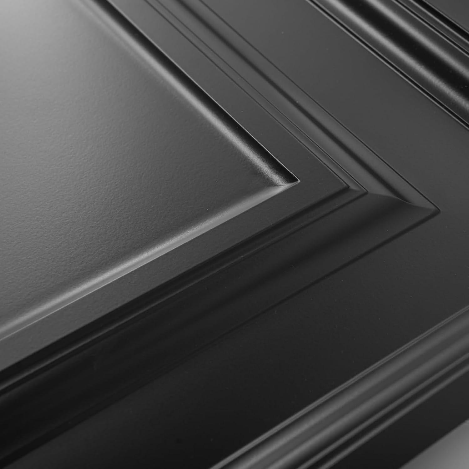 imageArt3d 12Pack Drop Ceiling Tiles 2x4 Ft PVC Decorative Ceiling Covering Panels for Basement Kitchen Bathroom 24x48 Inch Cover 96 Sq Ft Smooth WhiteSmooth Black