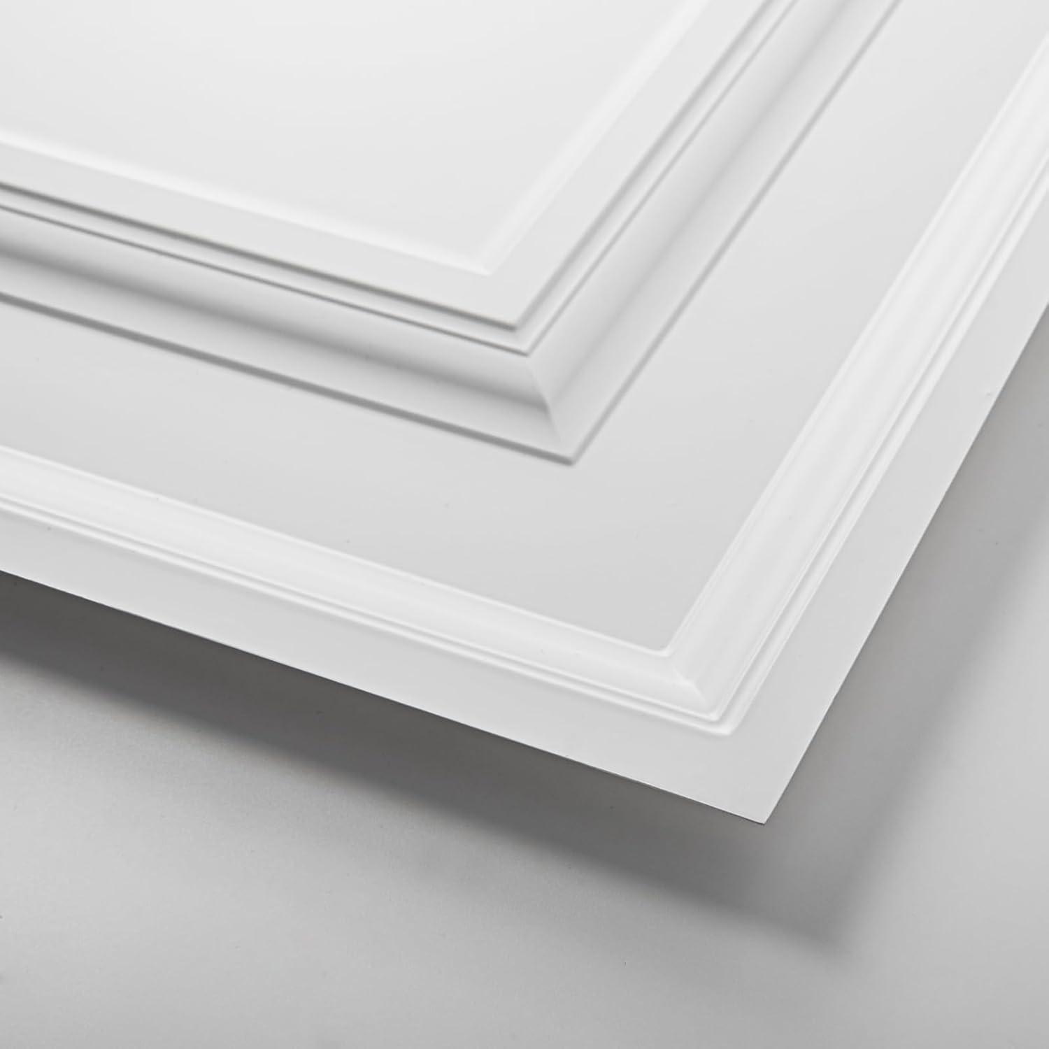 imageArt3d 12Pack Drop Ceiling Tiles 2x4 Ft PVC Decorative Ceiling Covering Panels for Basement Kitchen Bathroom 24x48 Inch Cover 96 Sq Ft Smooth WhiteSmooth White