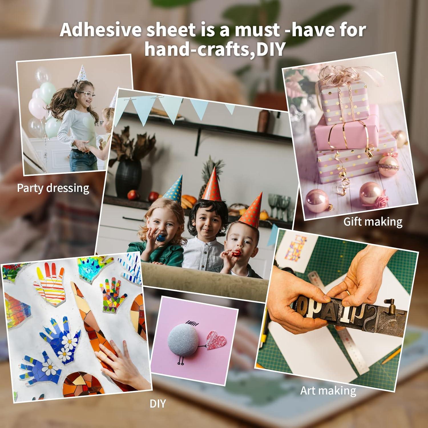 imageArt3d 12inX 360in DoubleSided Tape Sheet for Crafts Arts DIY Projects Reinforcing Sticky Adhesive for Peel and Stick Tiles DamageFree ResidueFree12in x 360in