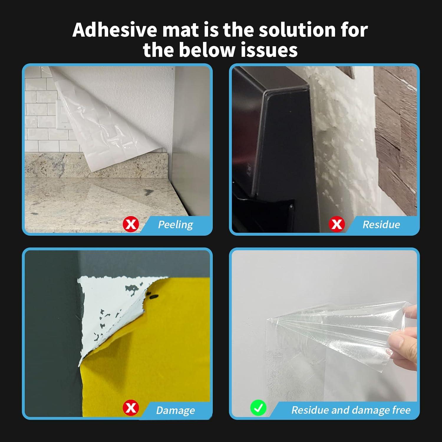 imageArt3d 12inX 360in DoubleSided Tape Sheet for Crafts Arts DIY Projects Reinforcing Sticky Adhesive for Peel and Stick Tiles DamageFree ResidueFree12in x 360in