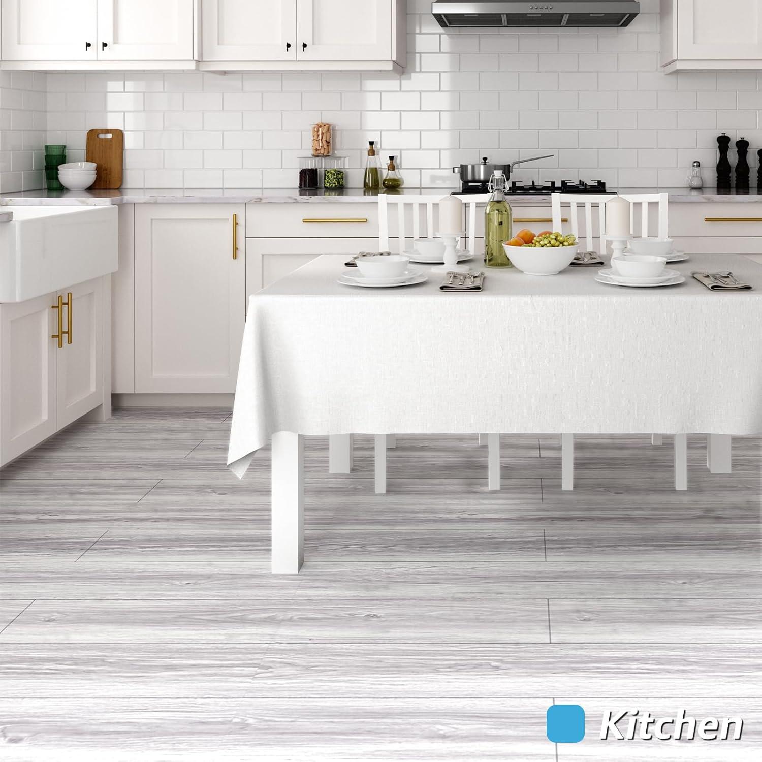 imageArt3d 15 Sqft Peel and Stick Floor Tiles 10Pcs Luxury Vinyl Plank Flooring Wood Look Adhesive and Waterproof Tile Sticker for Bedroom Living Room Kitchen TeakWhiteGrey
