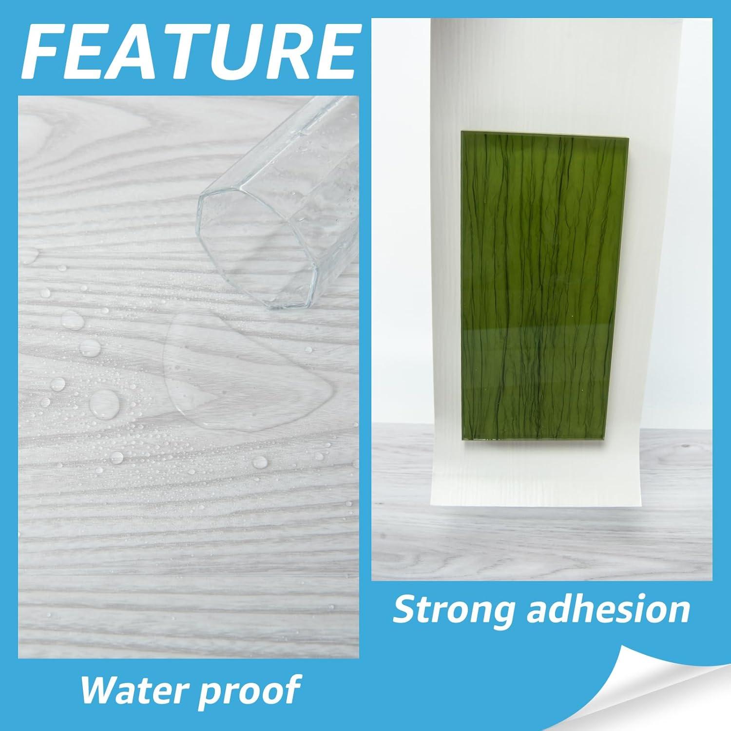 imageArt3d 15 Sqft Peel and Stick Floor Tiles 10Pcs Luxury Vinyl Plank Flooring Wood Look Adhesive and Waterproof Tile Sticker for Bedroom Living Room Kitchen TeakLight Gray