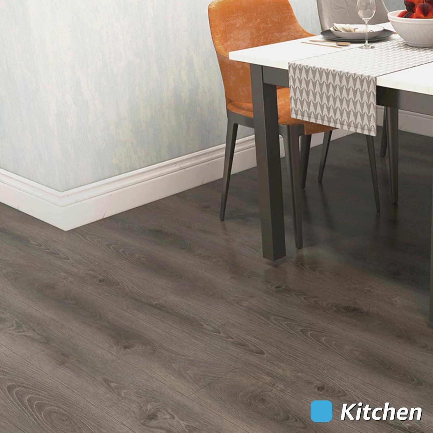 imageArt3d 15 Sqft Peel and Stick Floor Tiles 10Pcs Luxury Vinyl Plank Flooring Wood Look Adhesive and Waterproof Tile Sticker for Bedroom Living Room Kitchen TeakTeak