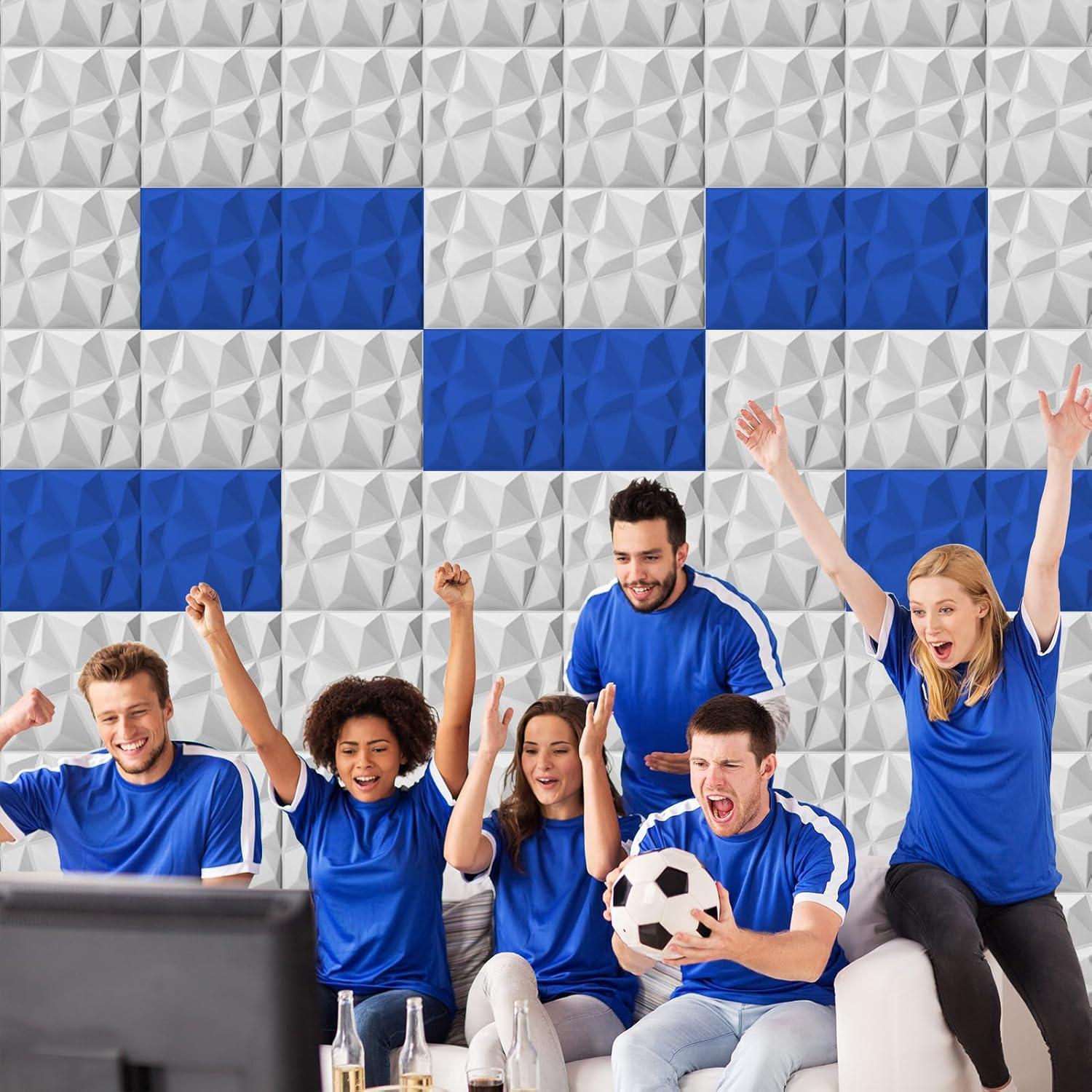 imageArt3d 20Pack Sound Proof Wall Panels Diamond Design 3D Textured Acoustic Wall Panels for Sound Absorbing Accent Wall Panels for Gaming Room Bedroom Living Room  118quotx118quot BlackWhite