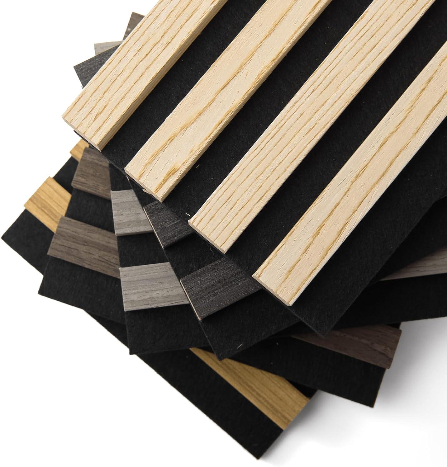 imageArt3d 2Pack 48quot x 24quot Acoustic Wood Panels for Wall Soundproof Wood Slat Panel for Wall and Ceiling 3D Fluted Sound Absorbing Paneling for Interior Wall Decor Living Room Bedroom  BlackwoodSample
