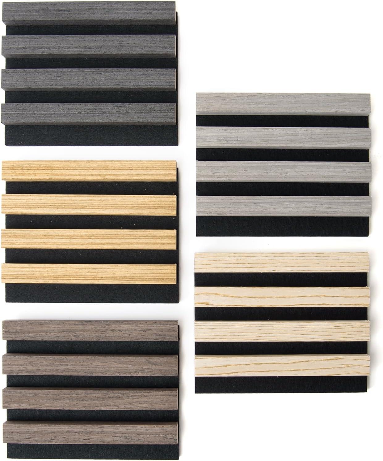 imageArt3d 2Pack 48quot x 24quot Acoustic Wood Panels for Wall Soundproof Wood Slat Panel for Wall and Ceiling 3D Fluted Sound Absorbing Paneling for Interior Wall Decor Living Room Bedroom  BlackwoodSample