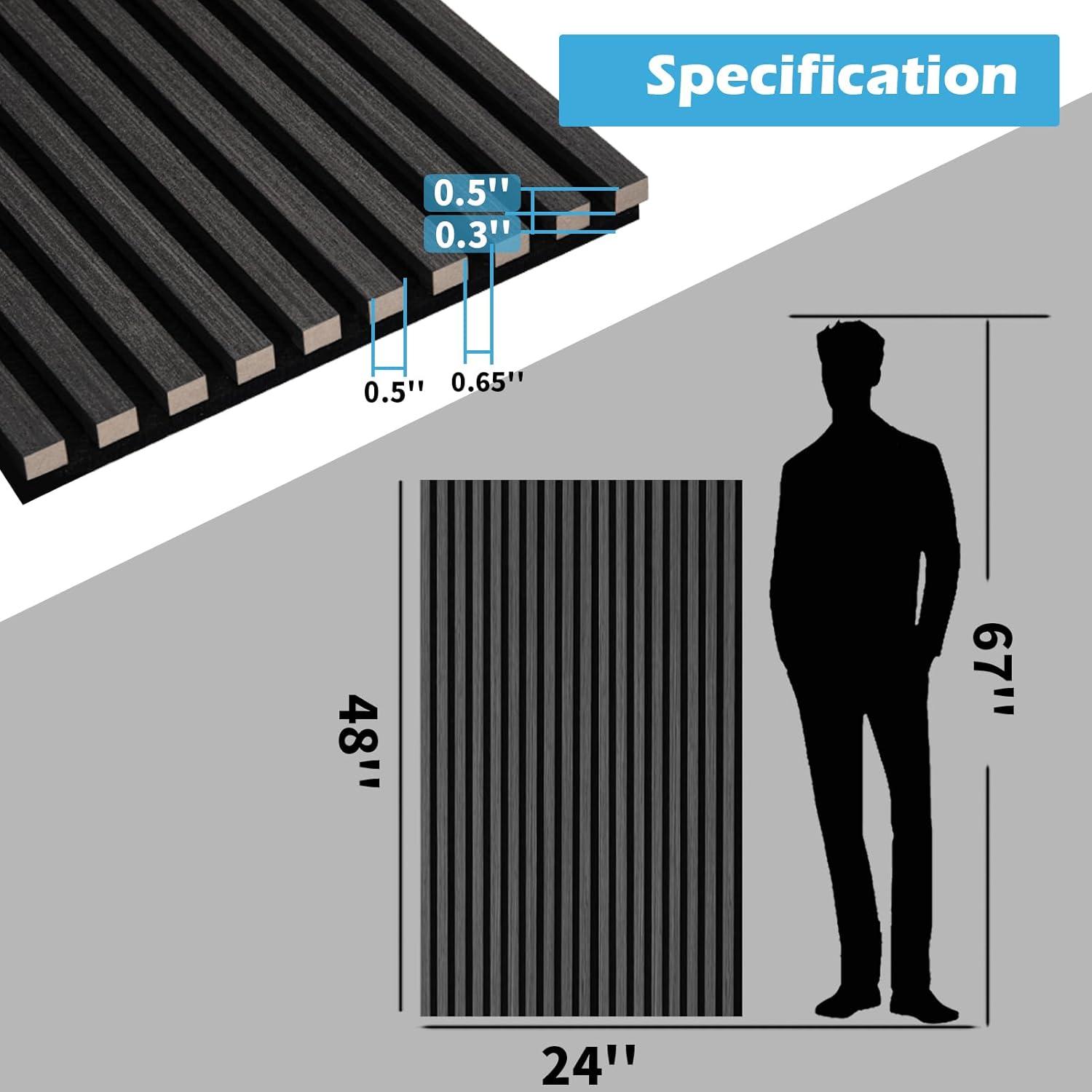 imageArt3d 2Pack 48quot x 24quot Acoustic Wood Panels for Wall Soundproof Wood Slat Panel for Wall and Ceiling 3D Fluted Sound Absorbing Paneling for Interior Wall Decor Living Room Bedroom  BlackwoodBlackwood