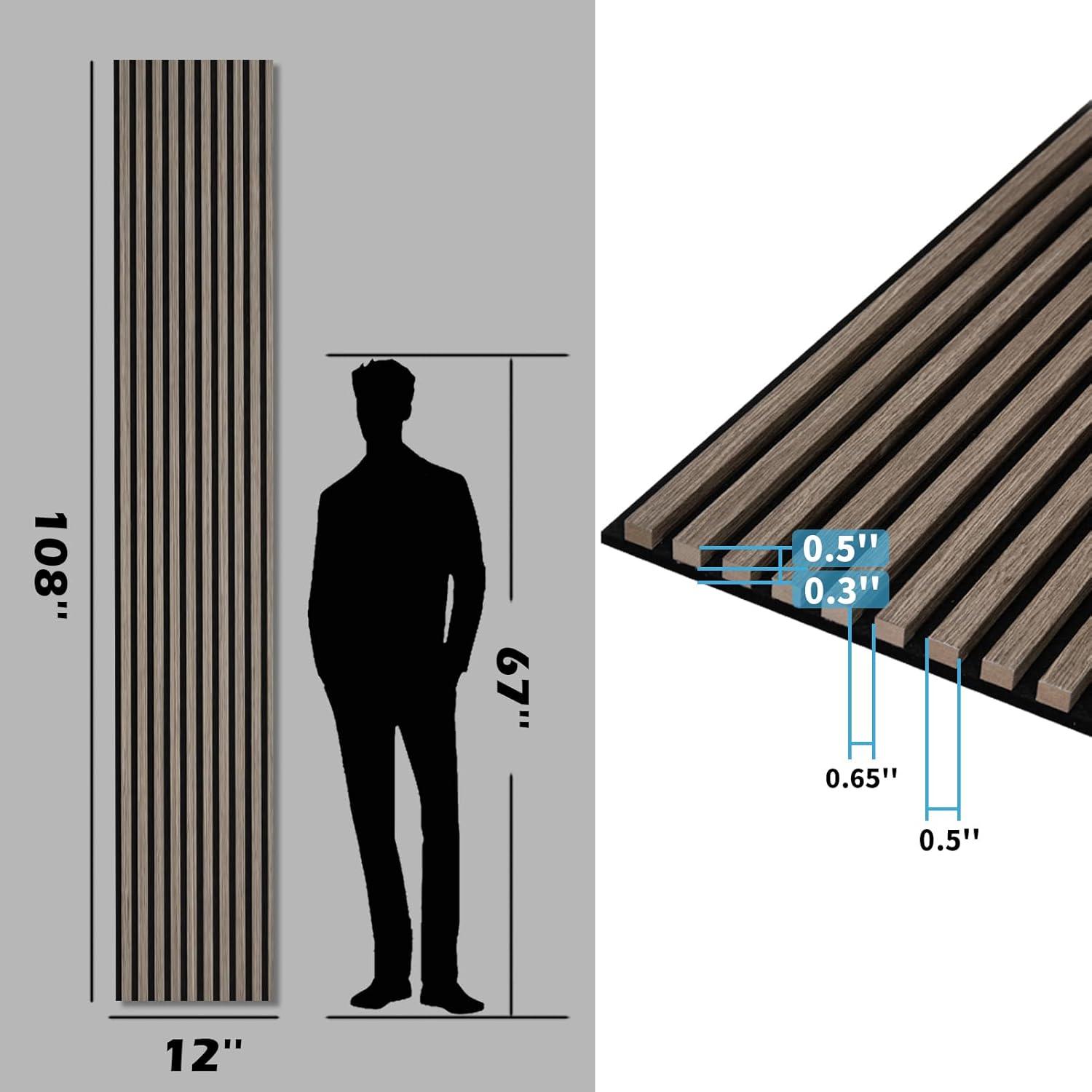 imageArt3d 2Pack 48quot x 24quot Acoustic Wood Panels for Wall Soundproof Wood Slat Panel for Wall and Ceiling 3D Fluted Sound Absorbing Paneling for Interior Wall Decor Living Room Bedroom  BlackwoodAmerican Walnut