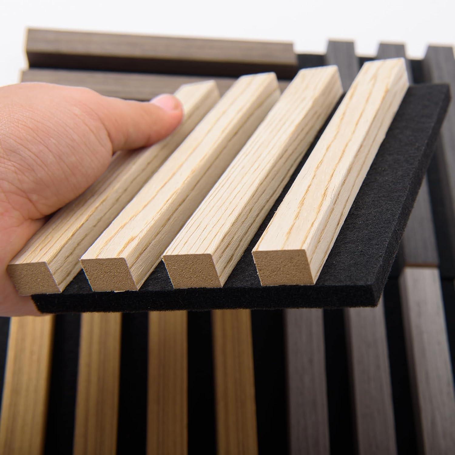 imageArt3d 2Pack 48quot x 24quot Acoustic Wood Panels for Wall Soundproof Wood Slat Panel for Wall and Ceiling 3D Fluted Sound Absorbing Paneling for Interior Wall Decor Living Room Bedroom  BlackwoodSample