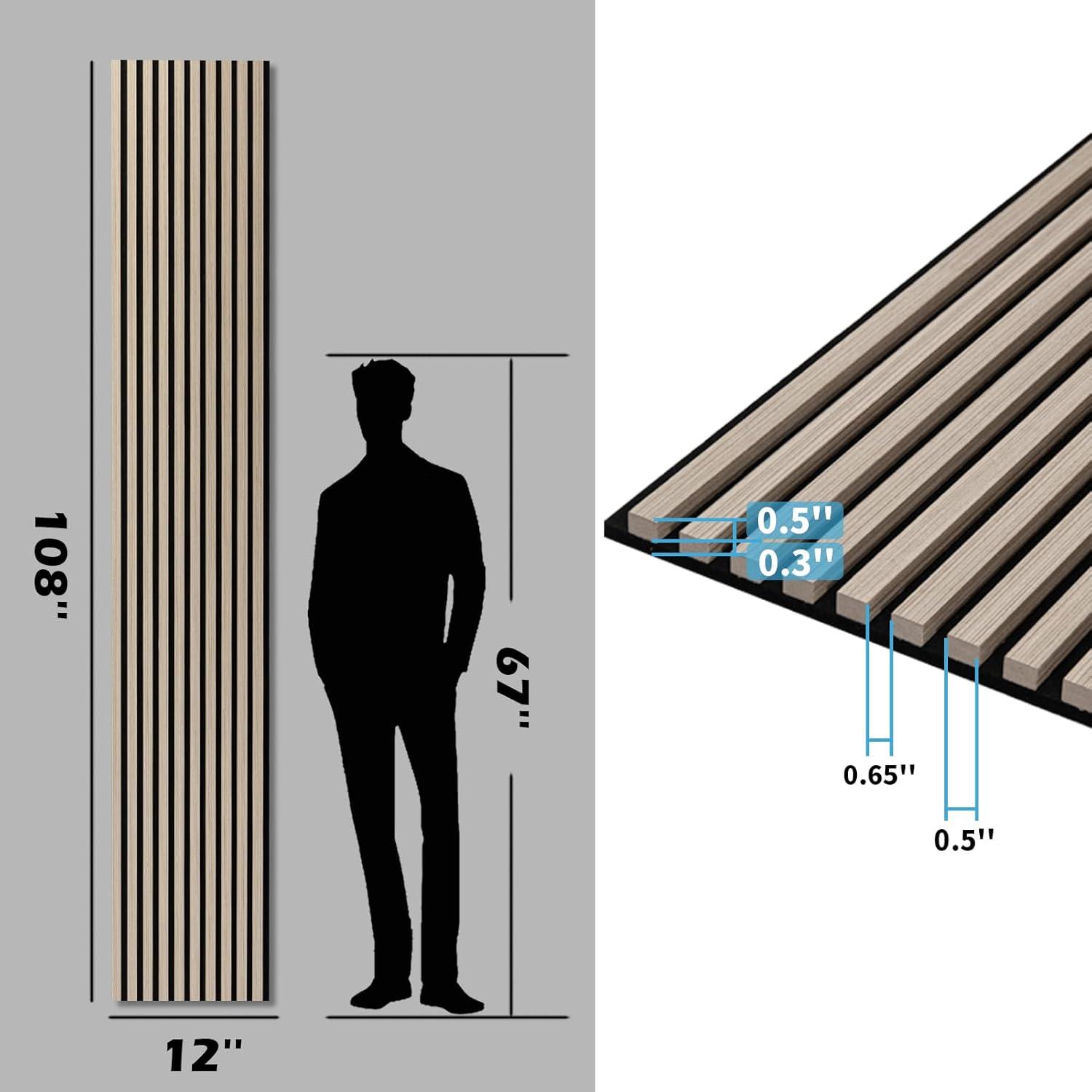 imageArt3d 2Pack 48quot x 24quot Acoustic Wood Panels for Wall Soundproof Wood Slat Panel for Wall and Ceiling 3D Fluted Sound Absorbing Paneling for Interior Wall Decor Living Room Bedroom  BlackwoodOak