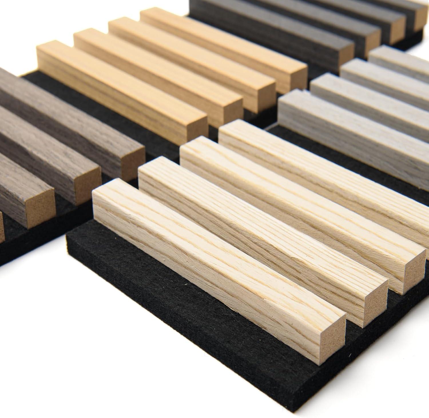 imageArt3d 2Pack 48quot x 24quot Acoustic Wood Panels for Wall Soundproof Wood Slat Panel for Wall and Ceiling 3D Fluted Sound Absorbing Paneling for Interior Wall Decor Living Room Bedroom  BlackwoodSample