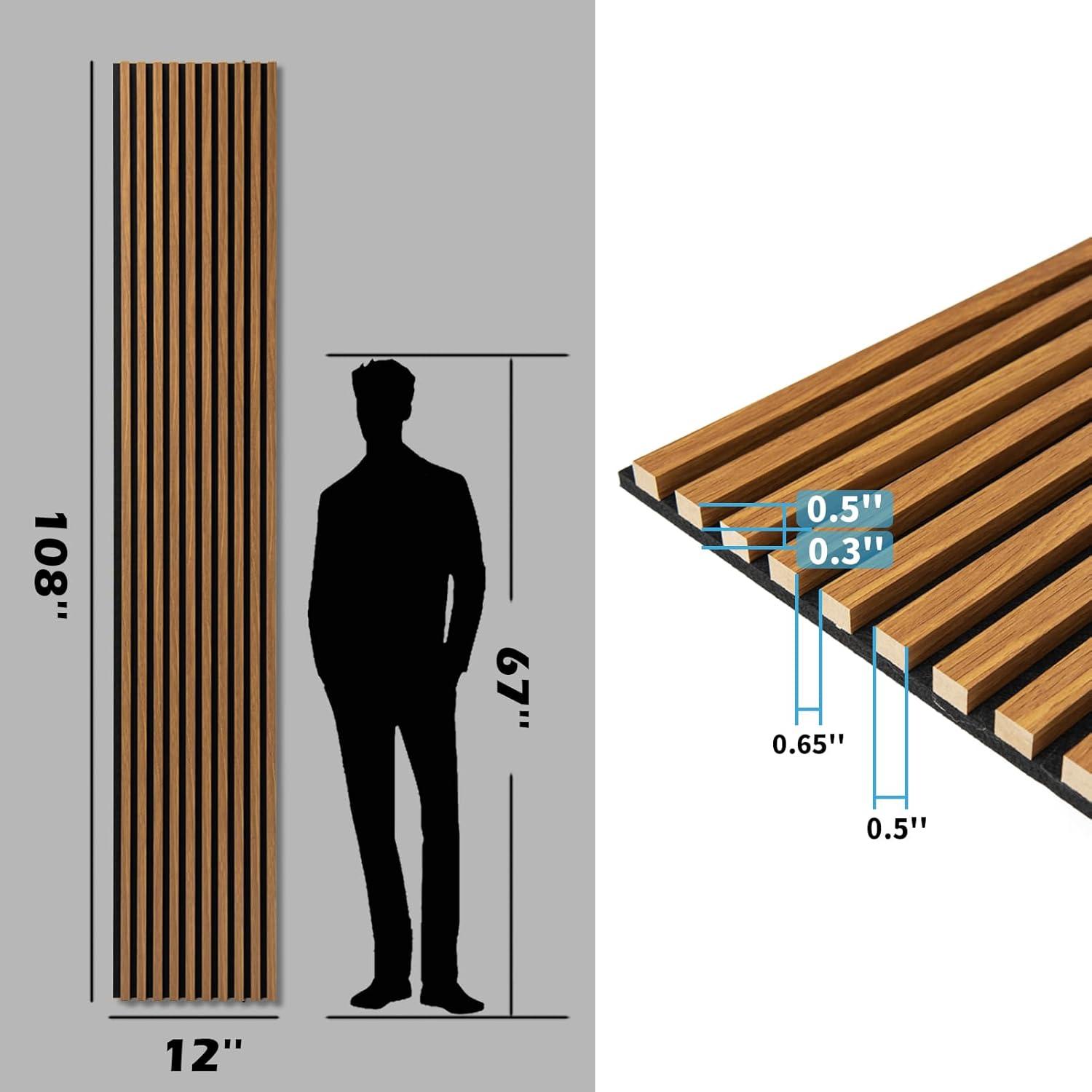 imageArt3d 2Pack 48quot x 24quot Acoustic Wood Panels for Wall Soundproof Wood Slat Panel for Wall and Ceiling 3D Fluted Sound Absorbing Paneling for Interior Wall Decor Living Room Bedroom  BlackwoodTeak