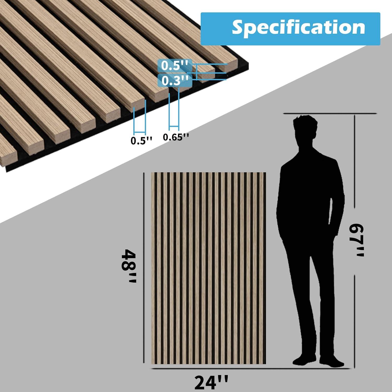 imageArt3d 2Pack 48quot x 24quot Acoustic Wood Panels for Wall Soundproof Wood Slat Panel for Wall and Ceiling 3D Fluted Sound Absorbing Paneling for Interior Wall Decor Living Room Bedroom  BlackwoodPeach