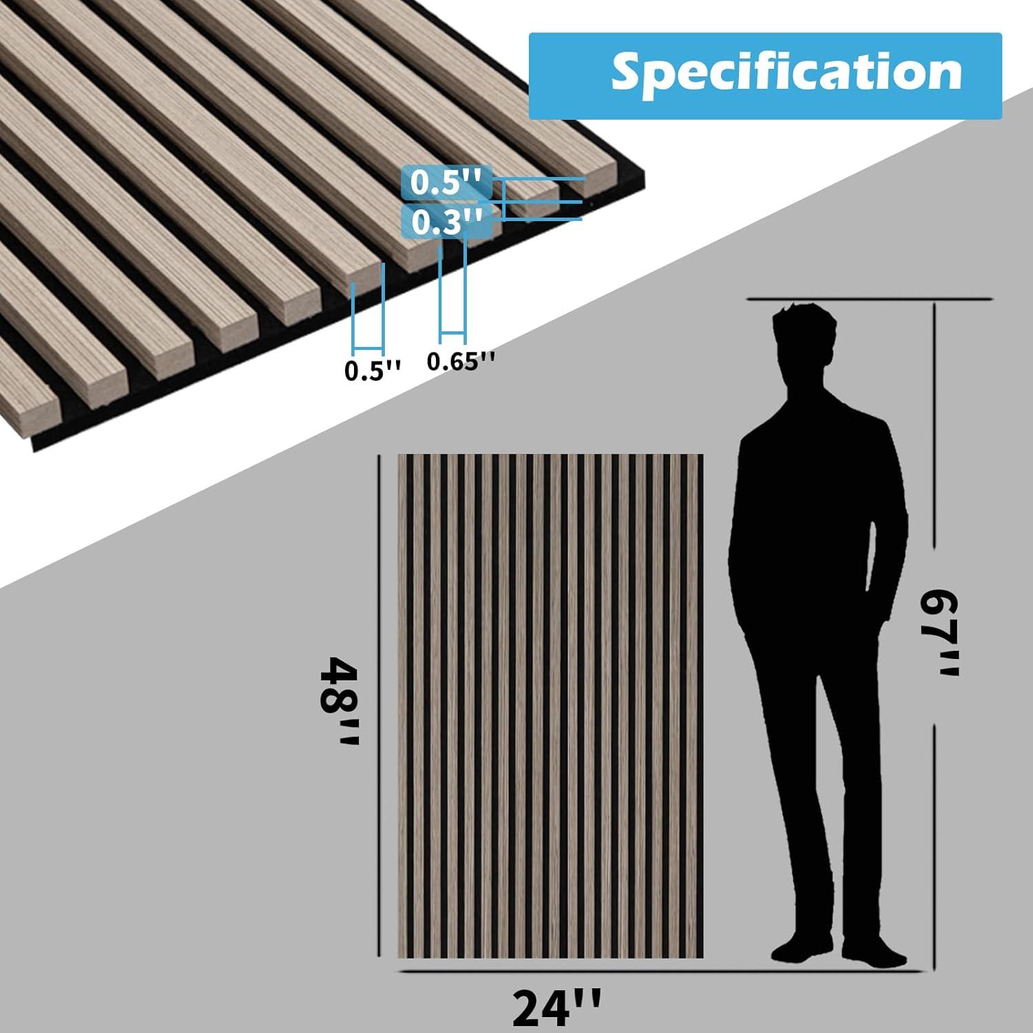 imageArt3d 2Pack 48quot x 24quot Acoustic Wood Panels for Wall Soundproof Wood Slat Panel for Wall and Ceiling 3D Fluted Sound Absorbing Paneling for Interior Wall Decor Living Room Bedroom  BlackwoodOak