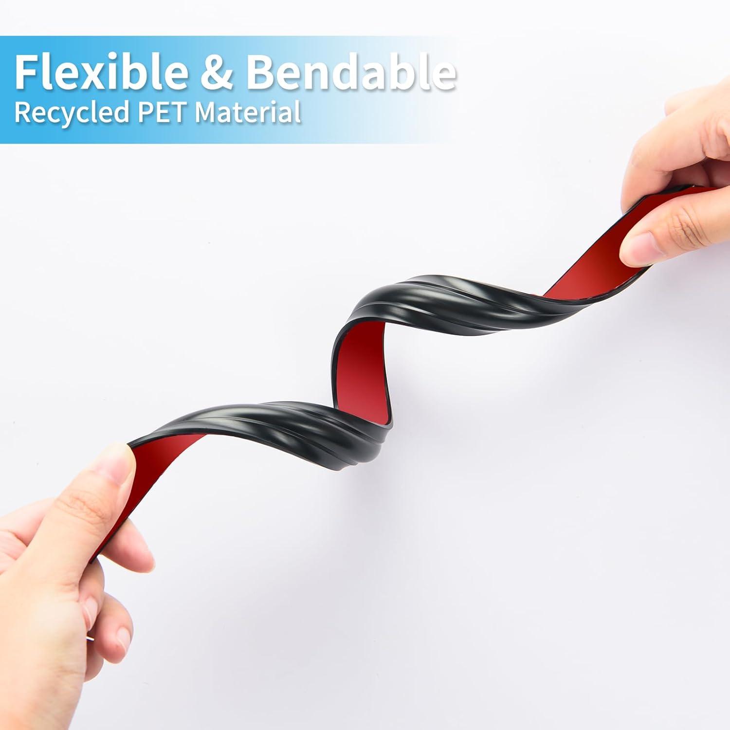 imageArt3d 30Ft Flexible Peel and Stick Crown Molding Trim SelfAdhesive Panel Moulding Dcor Lines for Wall Door Cabinet Frame Mirror Window Borders ampamp Home DIY WhiteBlack