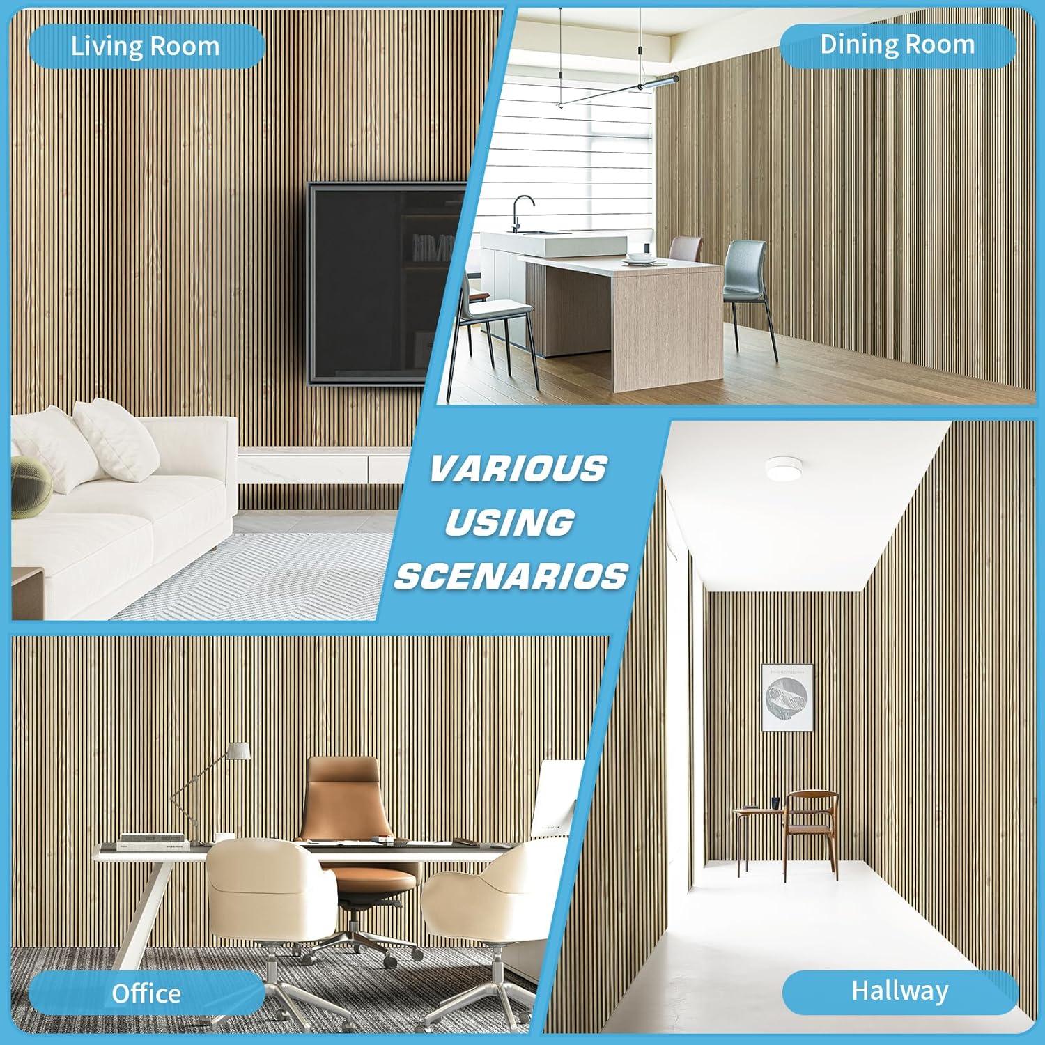 imageArt3d 4Pack GlueOn Herringbone Wainscoting Panel for Interior Wall Decor  104 x 12 Inch Polystyrene Ultralight Slim Slat Wall Panels for Living Room Bedroom MahoganyTeak