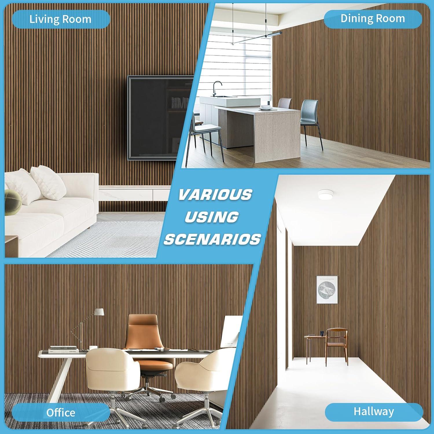imageArt3d 4Pack GlueOn Herringbone Wainscoting Panel for Interior Wall Decor  104 x 12 Inch Polystyrene Ultralight Slim Slat Wall Panels for Living Room Bedroom MahoganyFine Bar Rosewood