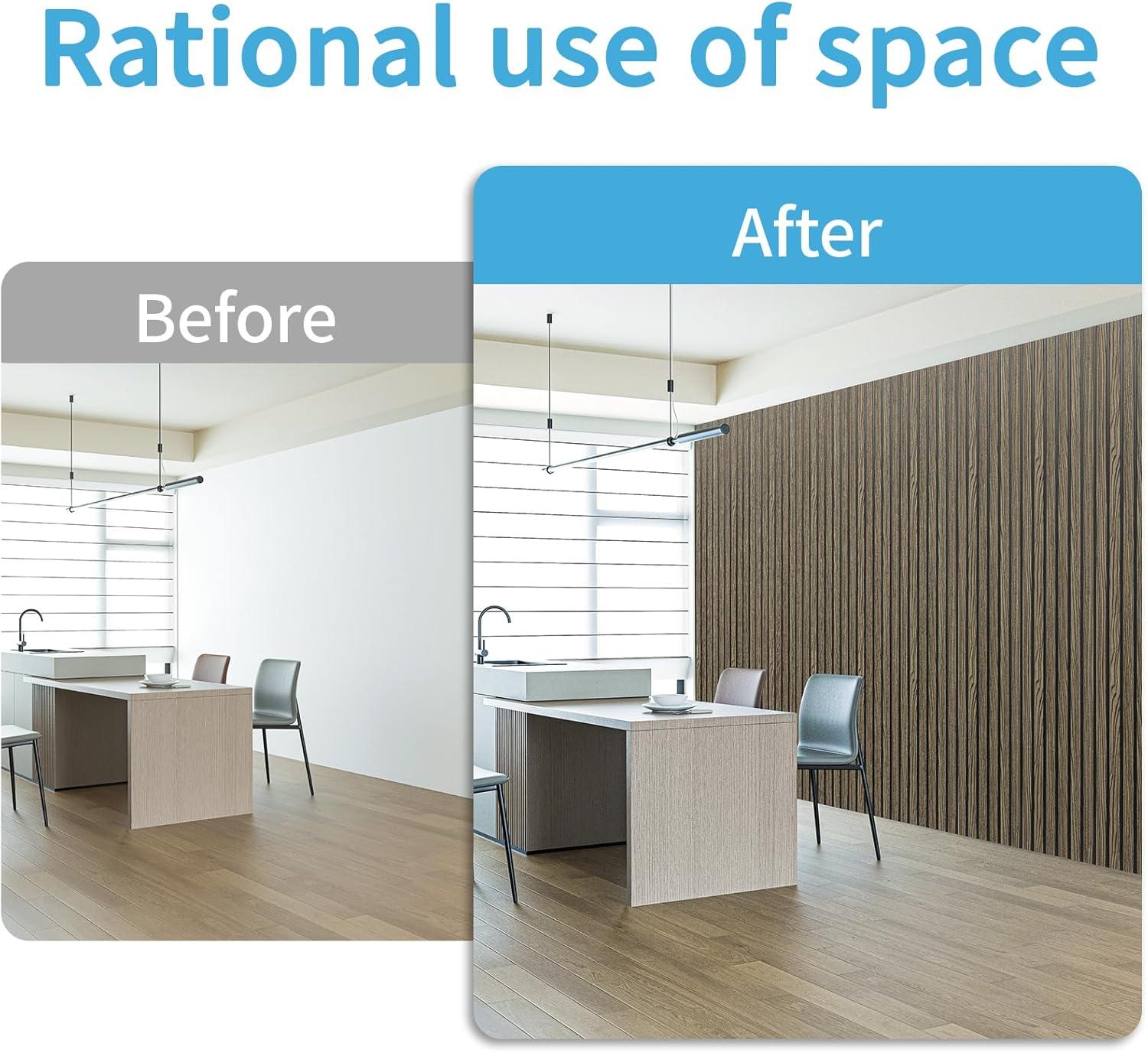 imageArt3d 4Pack GlueOn Herringbone Wainscoting Panel for Interior Wall Decor  104 x 12 Inch Polystyrene Ultralight Slim Slat Wall Panels for Living Room Bedroom MahoganyWalnut