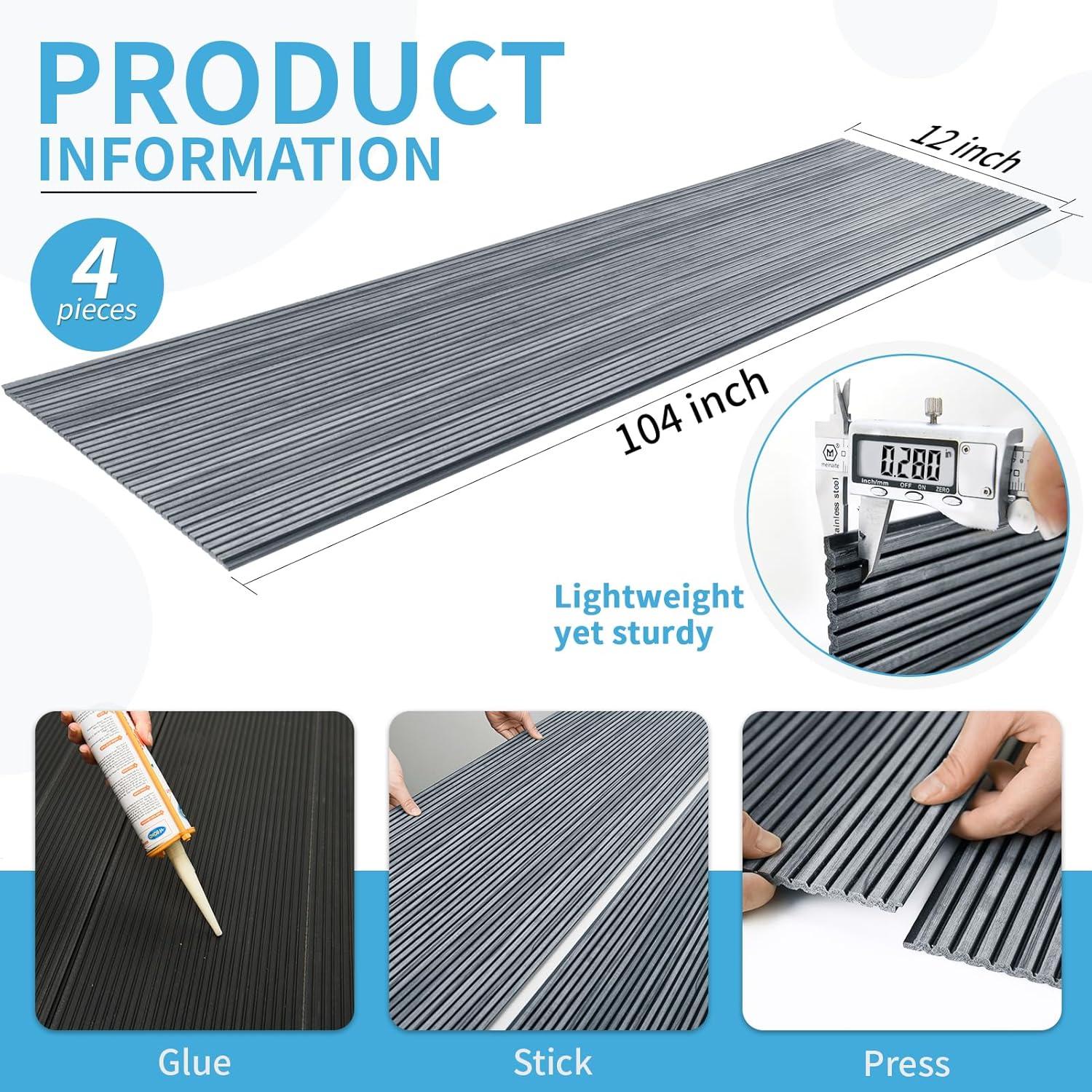 imageArt3d 4Pack GlueOn Herringbone Wainscoting Panel for Interior Wall Decor  104 x 12 Inch Polystyrene Ultralight Slim Slat Wall Panels for Living Room Bedroom MahoganyWeathered Teak
