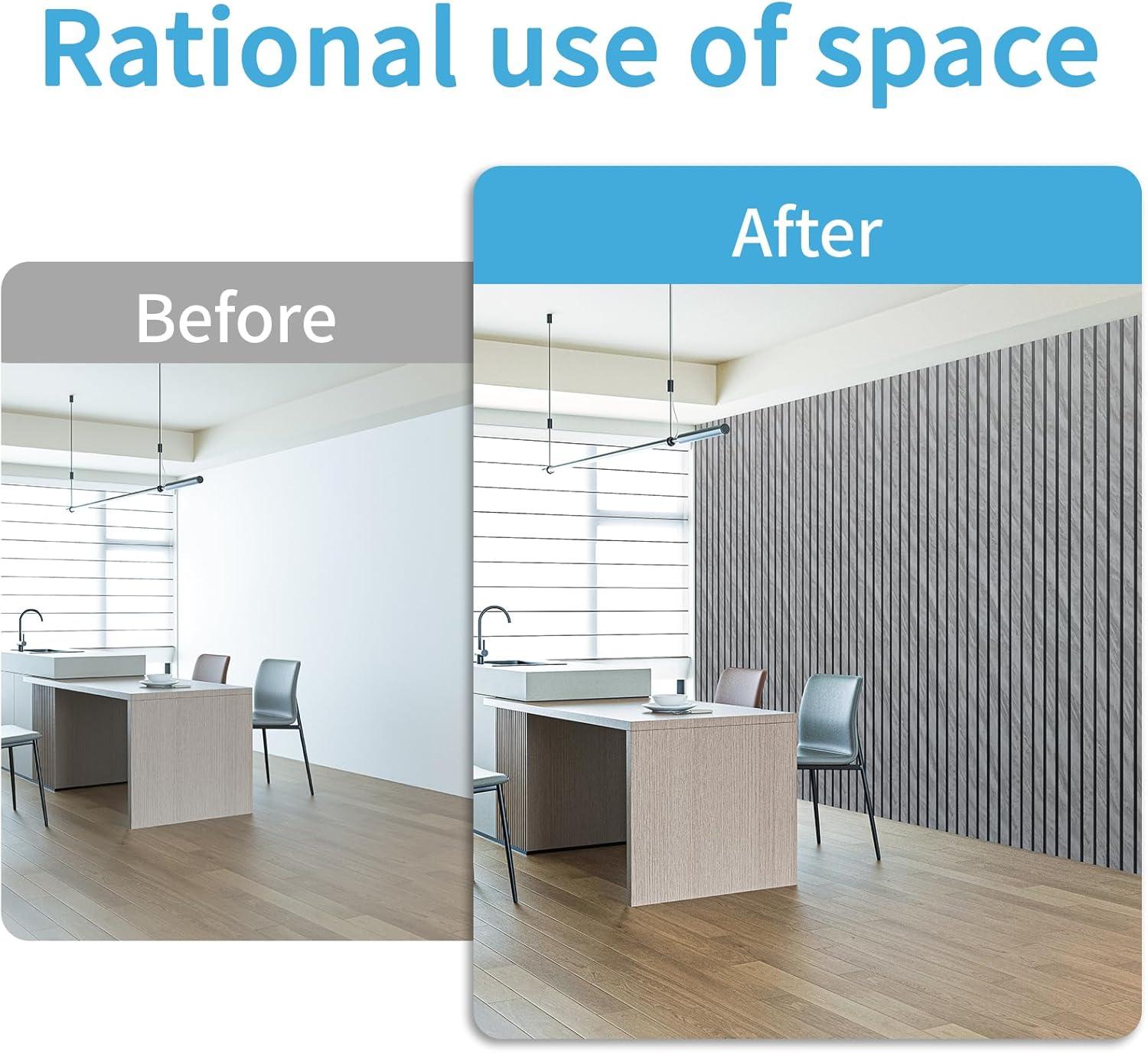 imageArt3d 4Pack GlueOn Herringbone Wainscoting Panel for Interior Wall Decor  104 x 12 Inch Polystyrene Ultralight Slim Slat Wall Panels for Living Room Bedroom MahoganyGranite
