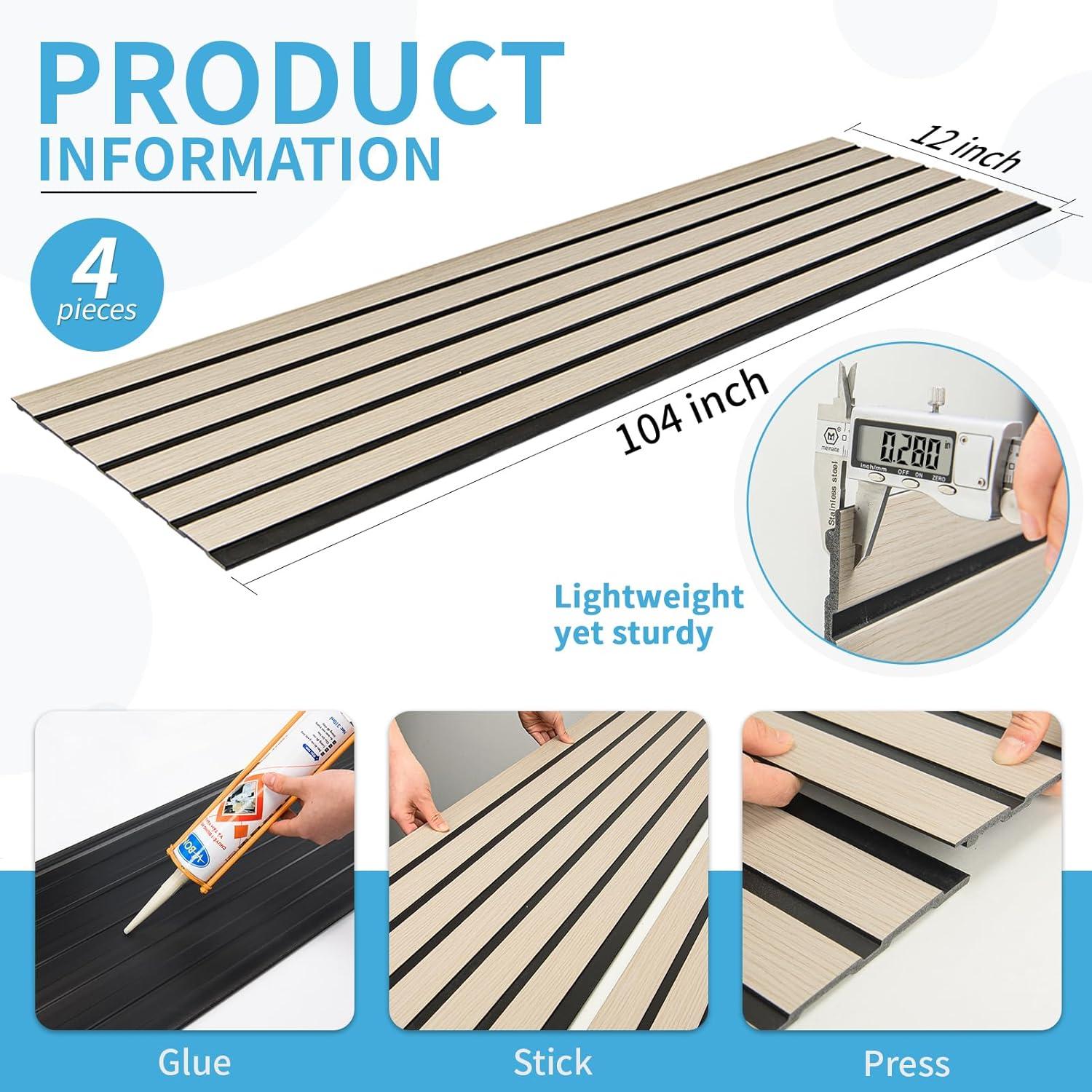 imageArt3d 4Pack GlueOn Herringbone Wainscoting Panel for Interior Wall Decor  104 x 12 Inch Polystyrene Ultralight Slim Slat Wall Panels for Living Room Bedroom MahoganySixGrid Oak