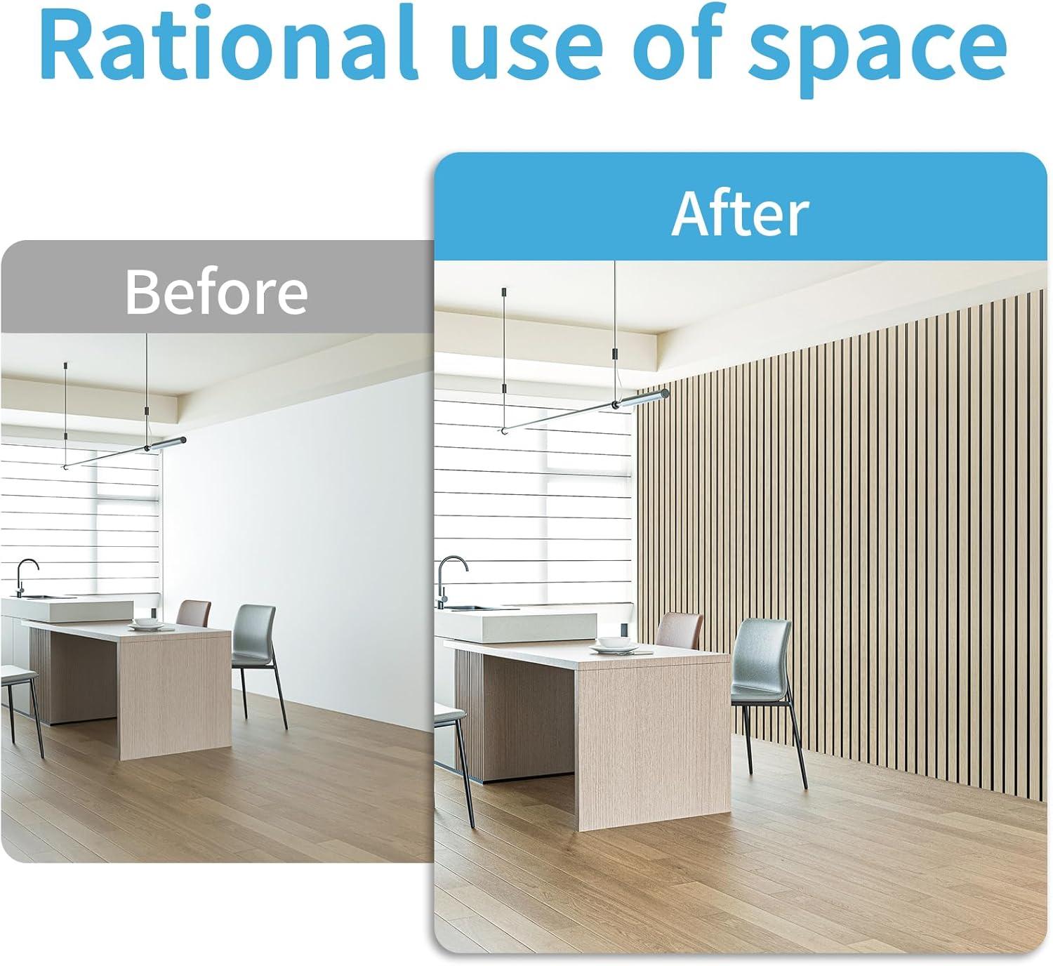 imageArt3d 4Pack GlueOn Herringbone Wainscoting Panel for Interior Wall Decor  104 x 12 Inch Polystyrene Ultralight Slim Slat Wall Panels for Living Room Bedroom MahoganySixGrid Oak