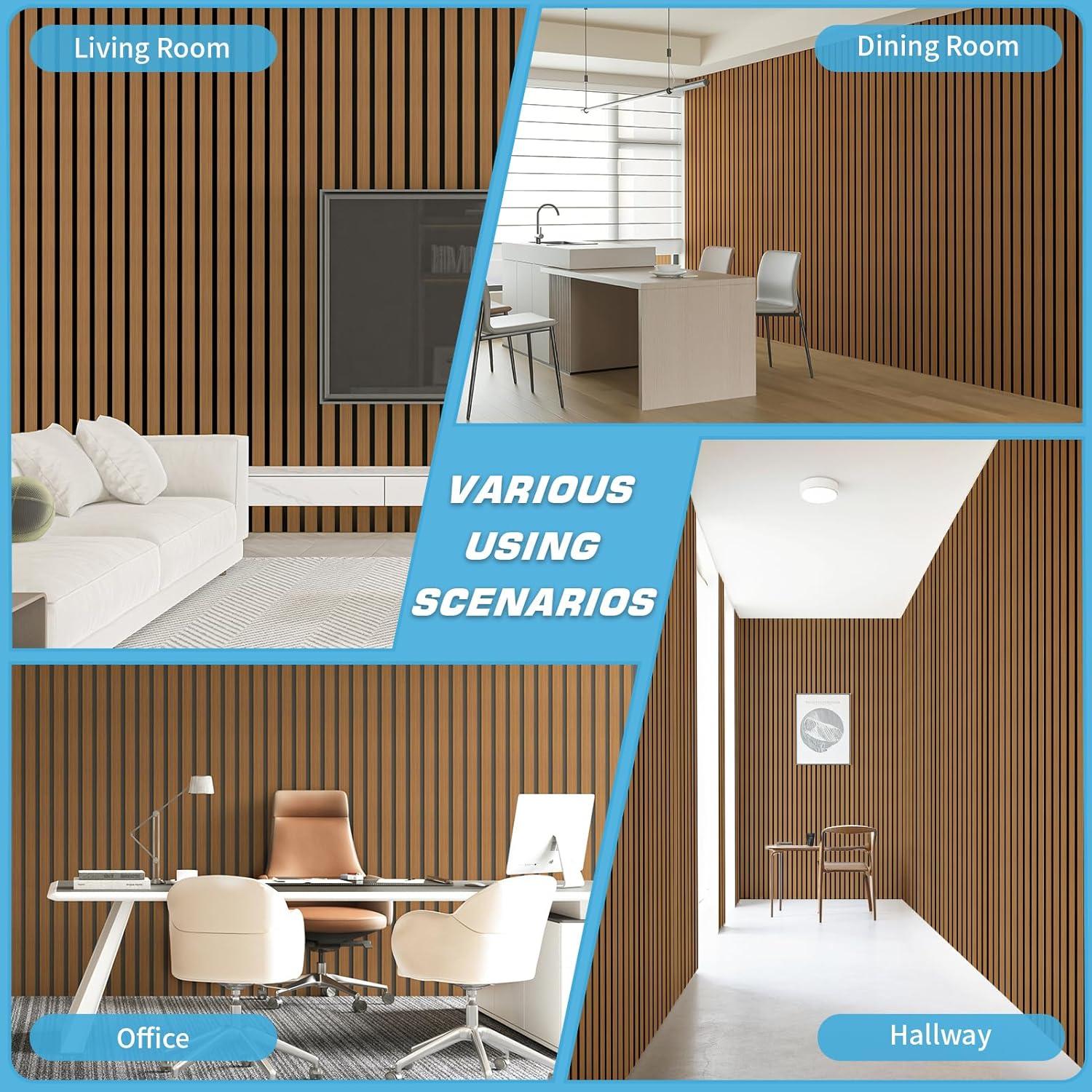 imageArt3d 4Pack GlueOn Herringbone Wainscoting Panel for Interior Wall Decor  104 x 12 Inch Polystyrene Ultralight Slim Slat Wall Panels for Living Room Bedroom MahoganyRosewood