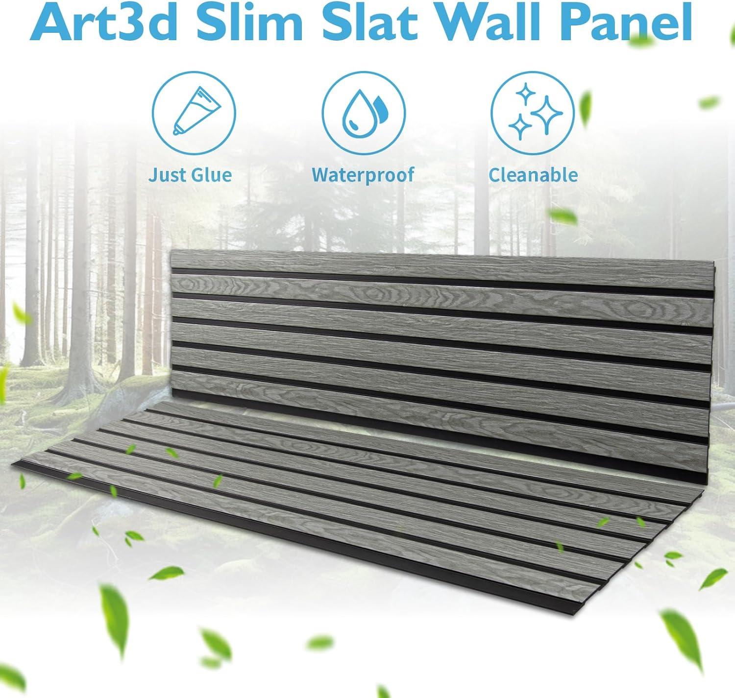 imageArt3d 4Pack GlueOn Herringbone Wainscoting Panel for Interior Wall Decor  104 x 12 Inch Polystyrene Ultralight Slim Slat Wall Panels for Living Room Bedroom MahoganyAsh