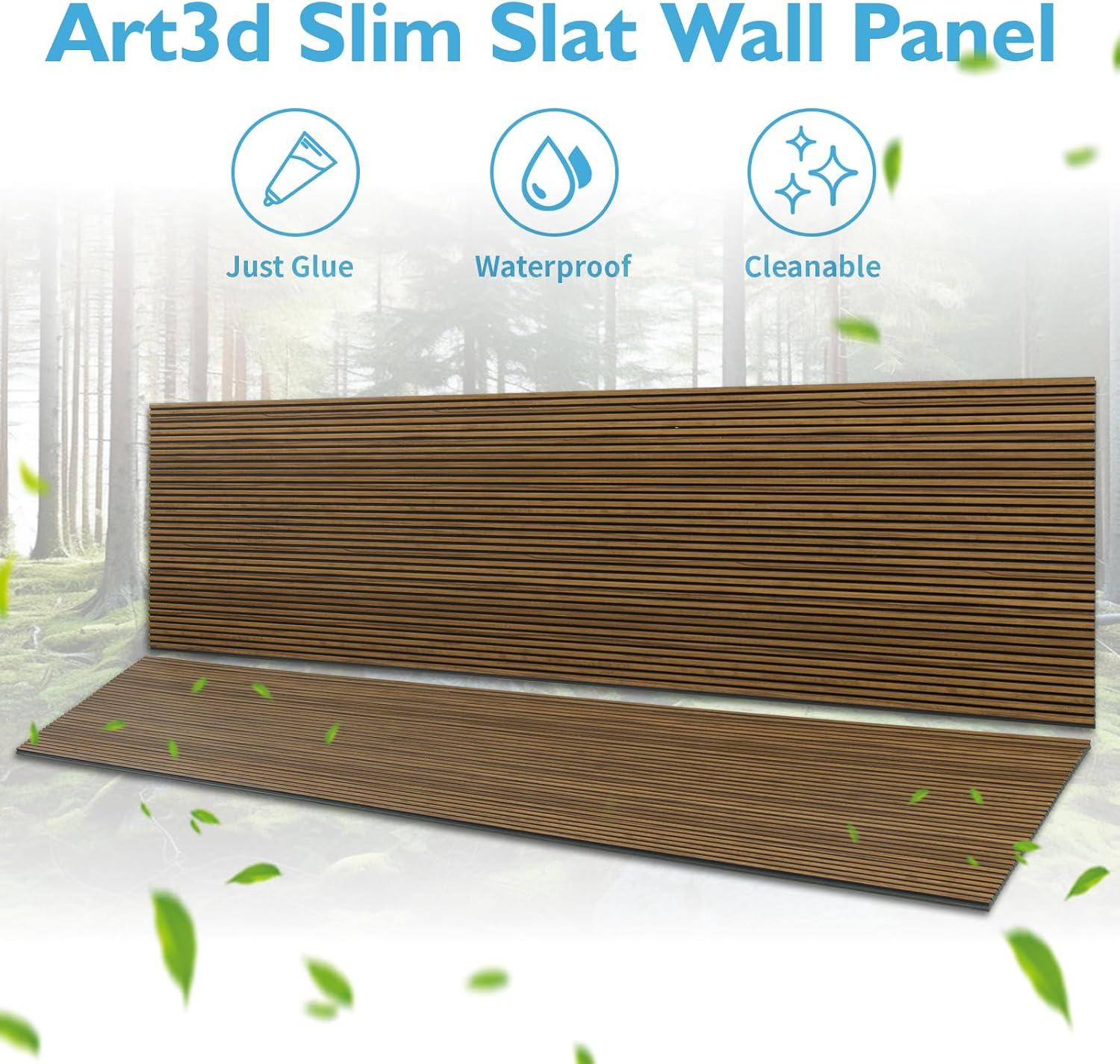 imageArt3d 4Pack GlueOn Herringbone Wainscoting Panel for Interior Wall Decor  104 x 12 Inch Polystyrene Ultralight Slim Slat Wall Panels for Living Room Bedroom MahoganyFine Bar Rosewood