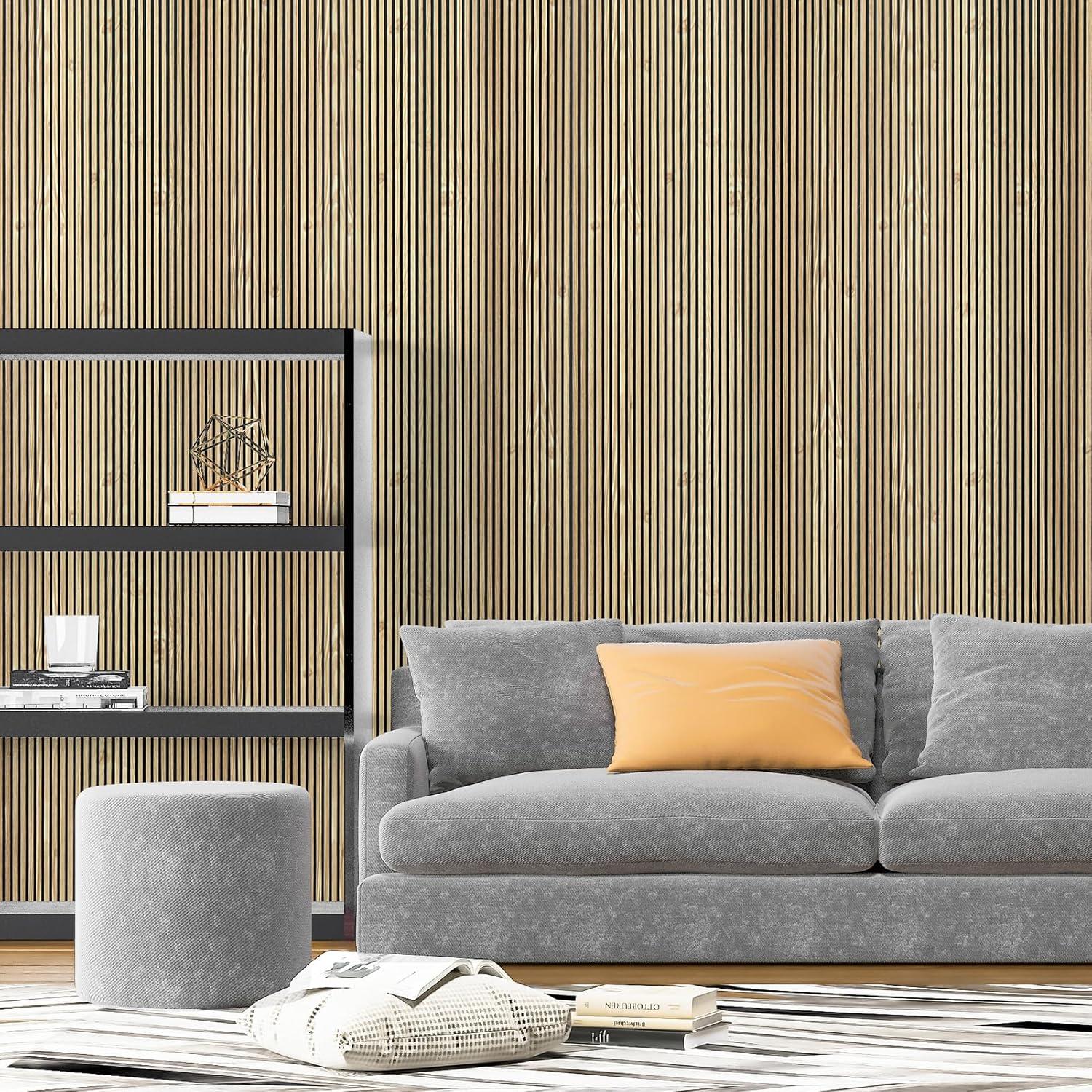 imageArt3d 4Pack GlueOn Herringbone Wainscoting Panel for Interior Wall Decor  104 x 12 Inch Polystyrene Ultralight Slim Slat Wall Panels for Living Room Bedroom MahoganyTeak