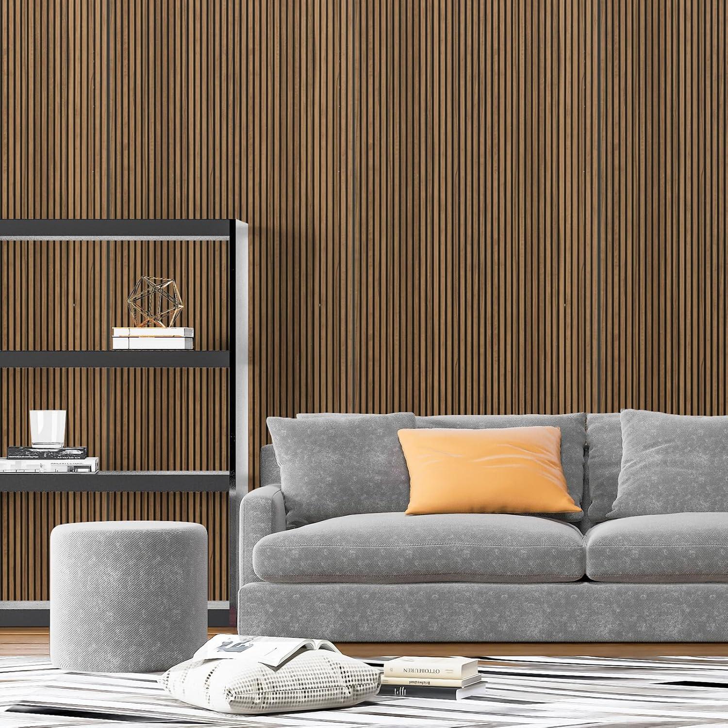 imageArt3d 4Pack GlueOn Herringbone Wainscoting Panel for Interior Wall Decor  104 x 12 Inch Polystyrene Ultralight Slim Slat Wall Panels for Living Room Bedroom MahoganyFine Bar Rosewood