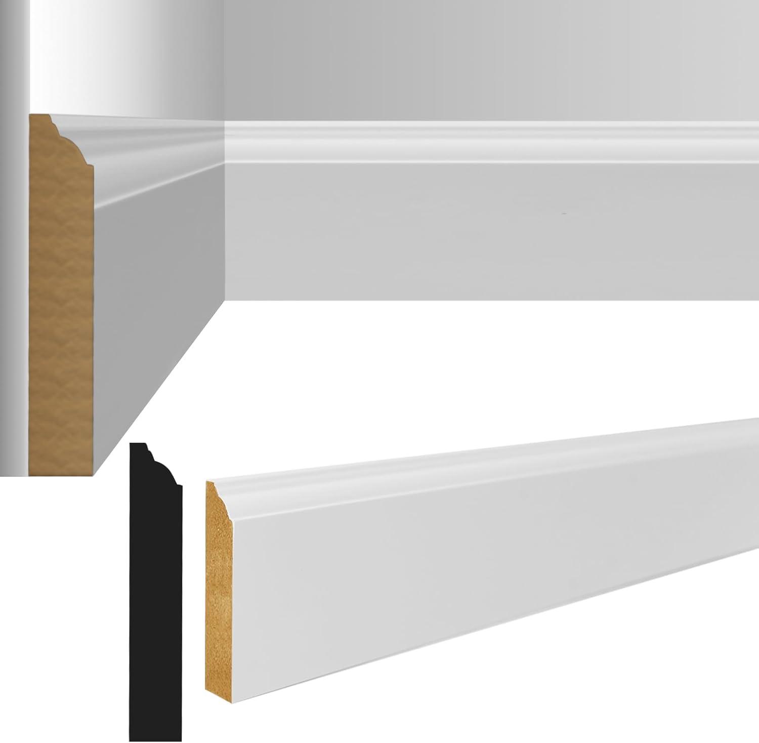 imageArt3d 4Pack Wall Molding Trim 8 ft Each MDF Wainscoting Panels Paintable ampamp WarpResistant Easy Adhesive Installation for Living Room Bedroom ampamp Office Dco Total Length 32 ft White 2White 5