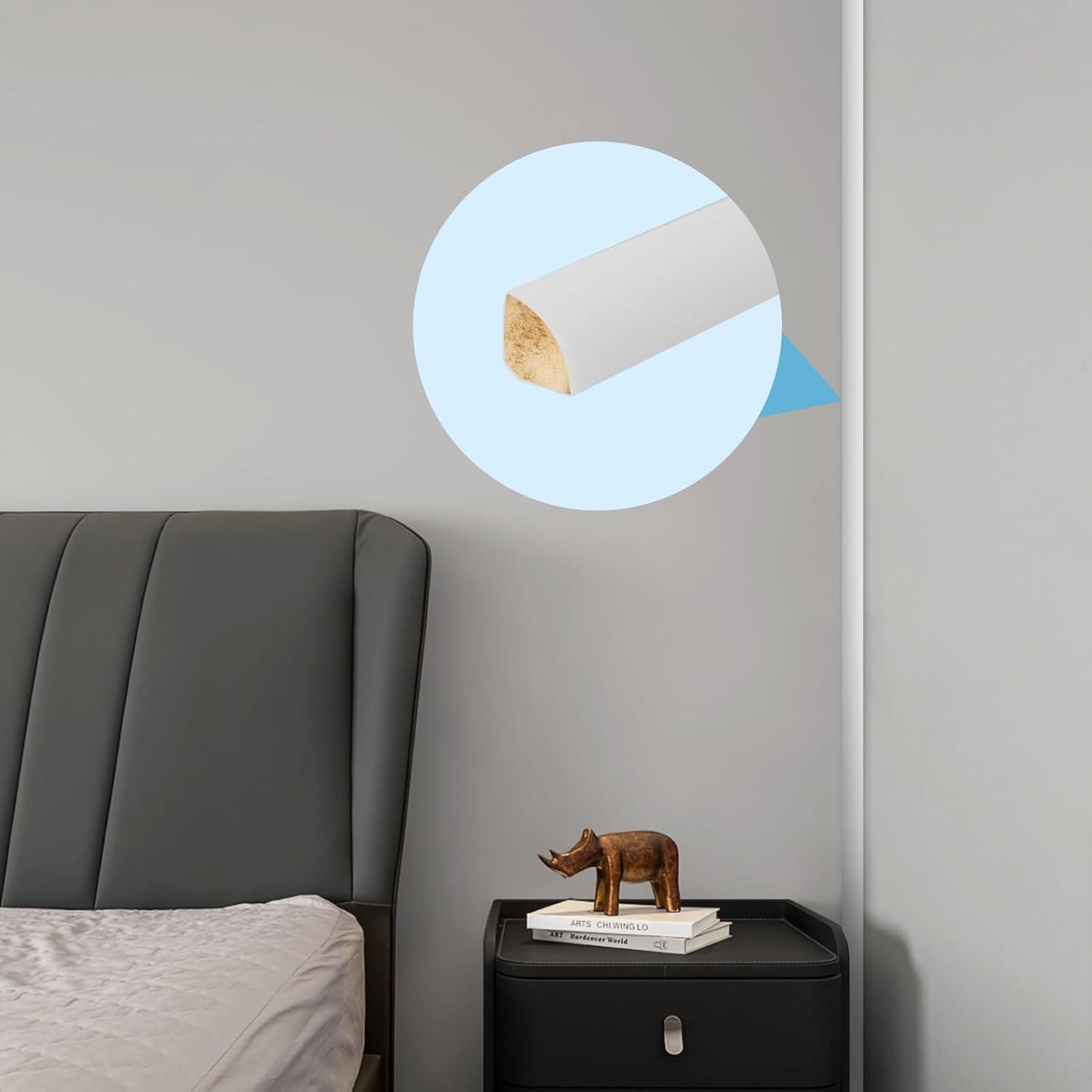 imageArt3d 4Pack Wall Molding Trim 8 ft Each MDF Wainscoting Panels Paintable ampamp WarpResistant Easy Adhesive Installation for Living Room Bedroom ampamp Office Dco Total Length 32 ft White 2White 1