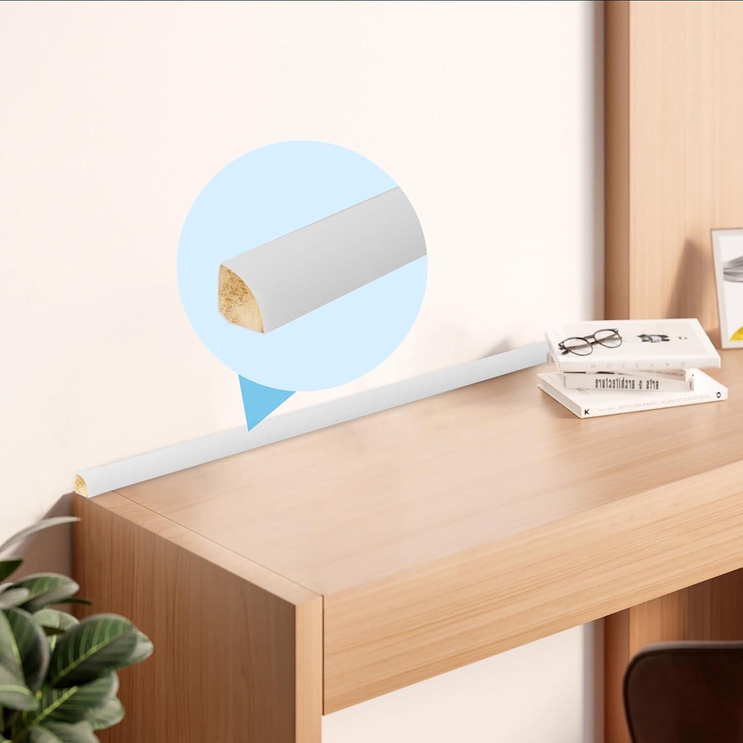 imageArt3d 4Pack Wall Molding Trim 8 ft Each MDF Wainscoting Panels Paintable ampamp WarpResistant Easy Adhesive Installation for Living Room Bedroom ampamp Office Dco Total Length 32 ft White 2White 1
