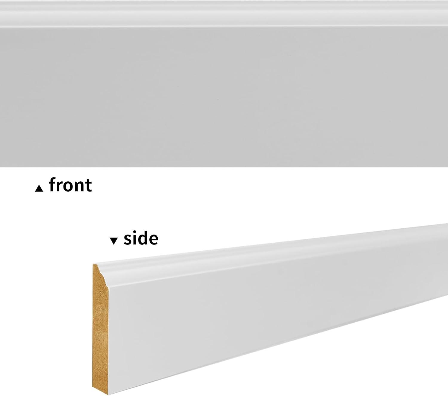 imageArt3d 4Pack Wall Molding Trim 8 ft Each MDF Wainscoting Panels Paintable ampamp WarpResistant Easy Adhesive Installation for Living Room Bedroom ampamp Office Dco Total Length 32 ft White 2White 5