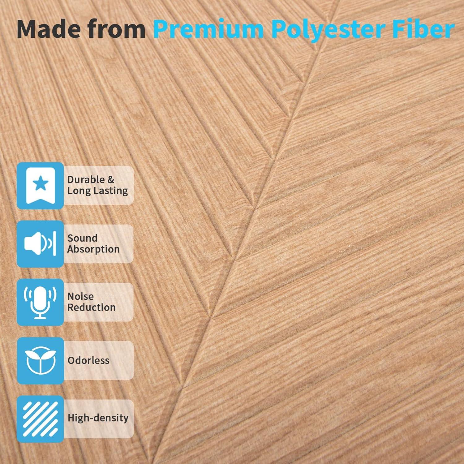 imageArt3d 6Pack SelfAdhesive Acoustic Wall Panels for Home Dcor 24 x 24 Inch Soundproofing Panels for Office Studio Bedroom  High Noise Absorption Polyester Fiber CamelWood Grain Airbrush