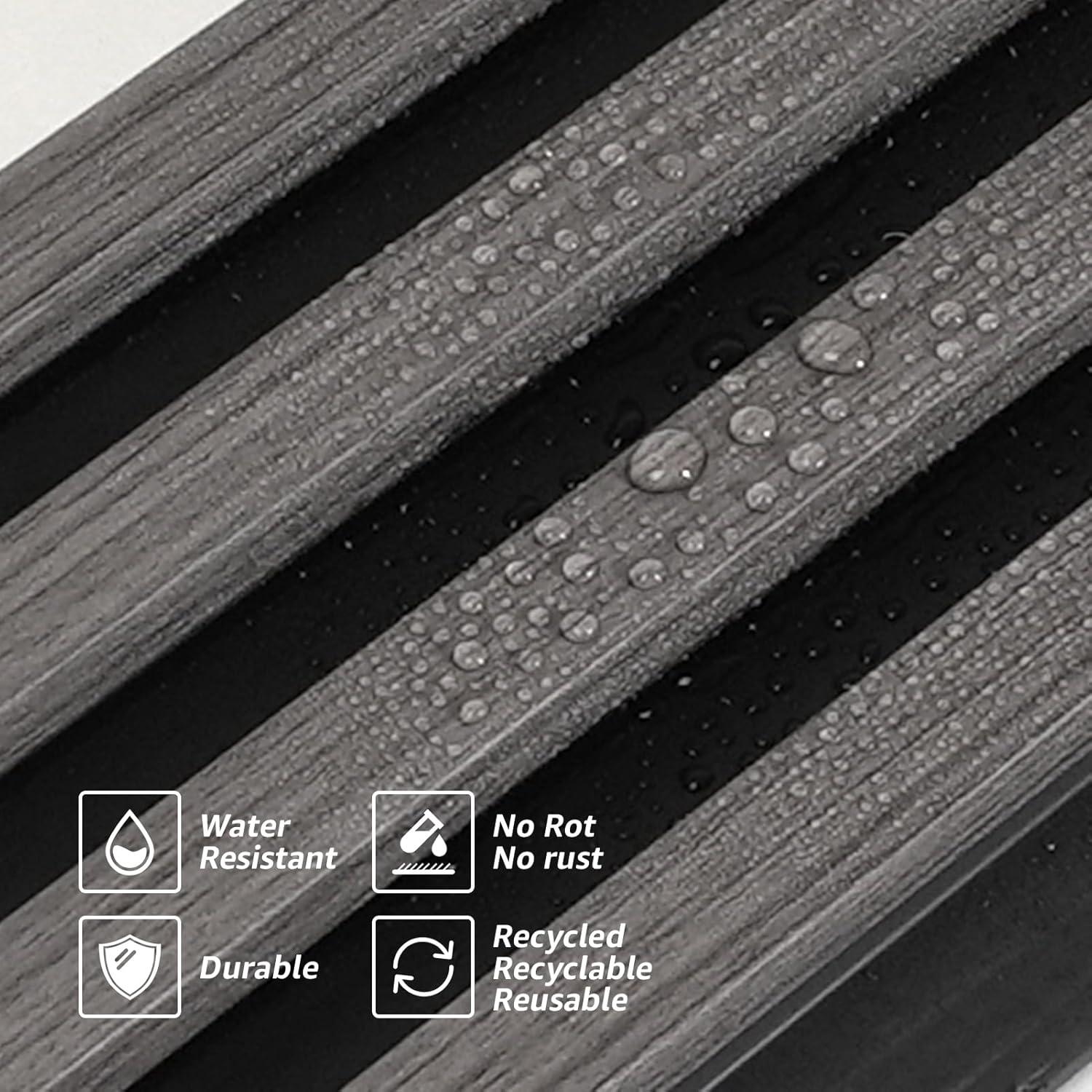 imageArt3d 8Pack WPC Wood Slat Wall Panel for Interior Dcor 3D Wood Fluted Acoustic Wall Paneling for Living Room Bedroom Home ampamp Office Accent Decor  96 x 6 Inch WalnutGray