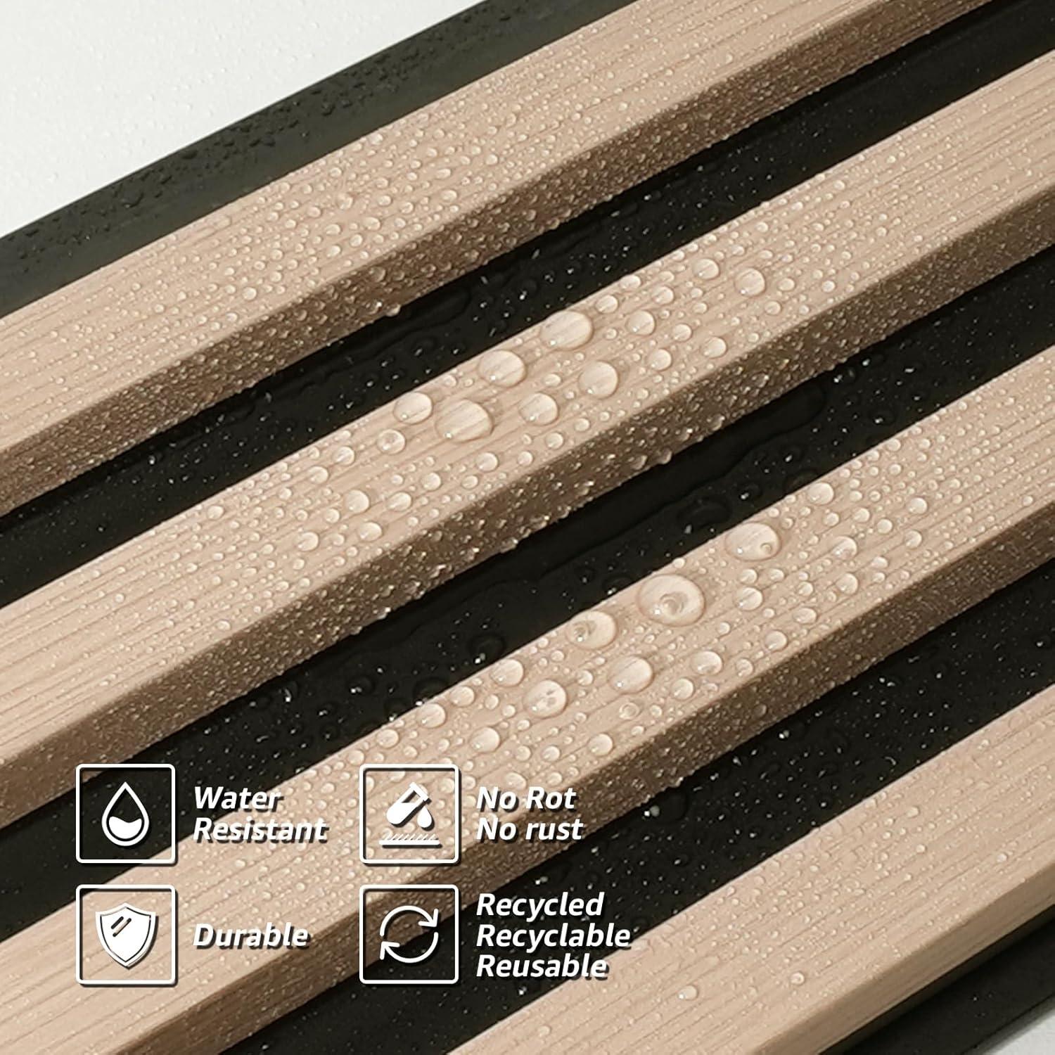 imageArt3d 8Pack WPC Wood Slat Wall Panel for Interior Dcor 3D Wood Fluted Acoustic Wall Paneling for Living Room Bedroom Home ampamp Office Accent Decor  96 x 6 Inch WalnutOak