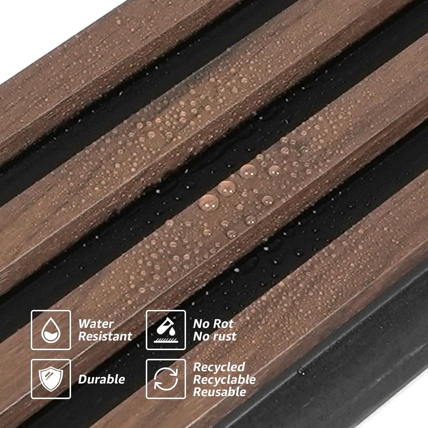 imageArt3d 8Pack WPC Wood Slat Wall Panel for Interior Dcor 3D Wood Fluted Acoustic Wall Paneling for Living Room Bedroom Home ampamp Office Accent Decor  96 x 6 Inch WalnutWalnut