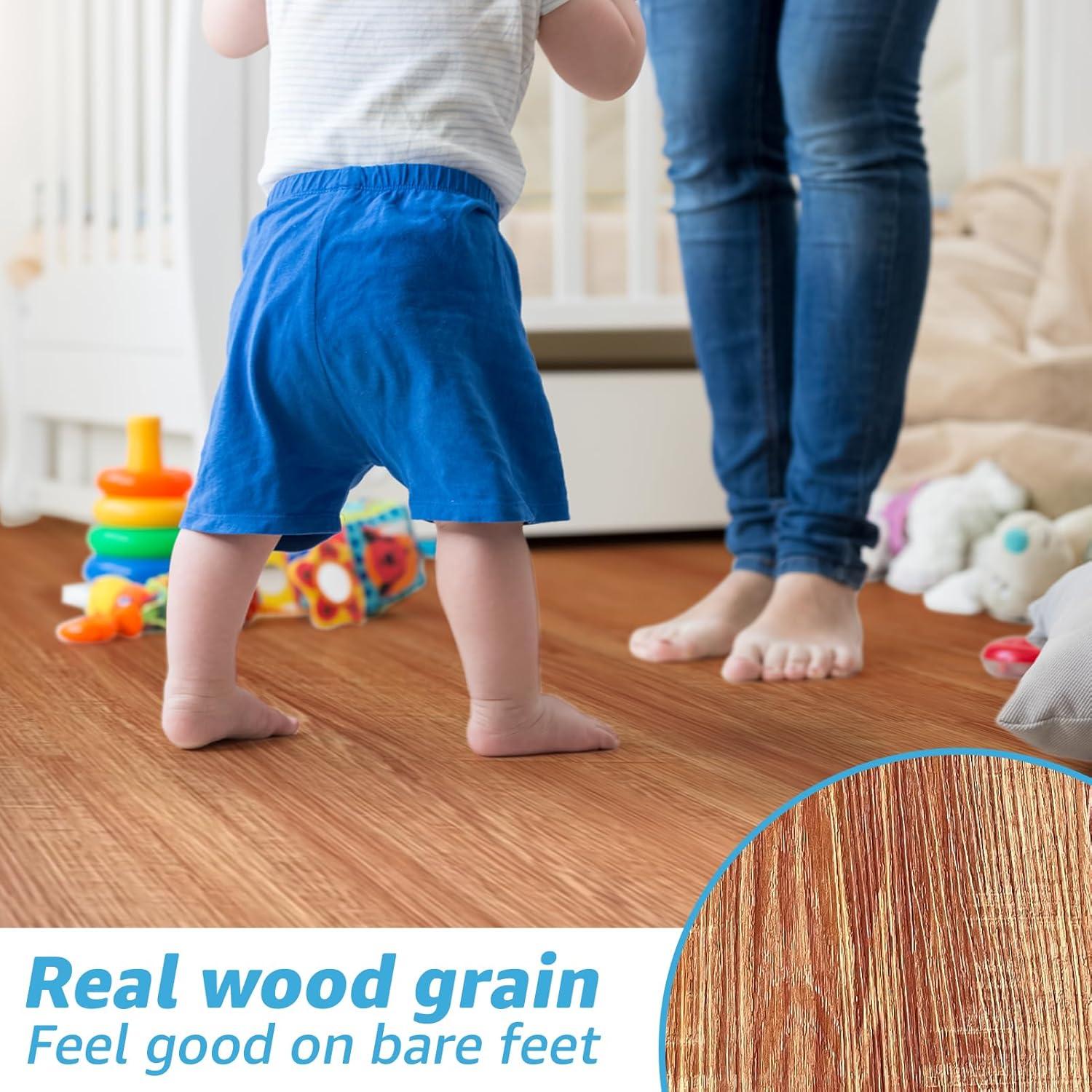 imageArt3d Interlocking Luxury Wood Flooring Tile Wood Floor Plank for Kitchen Bathroom  Waterproof AntiSlip WearResistant Reusable 8Pack Sample 6 x 6 inchProvence Pine