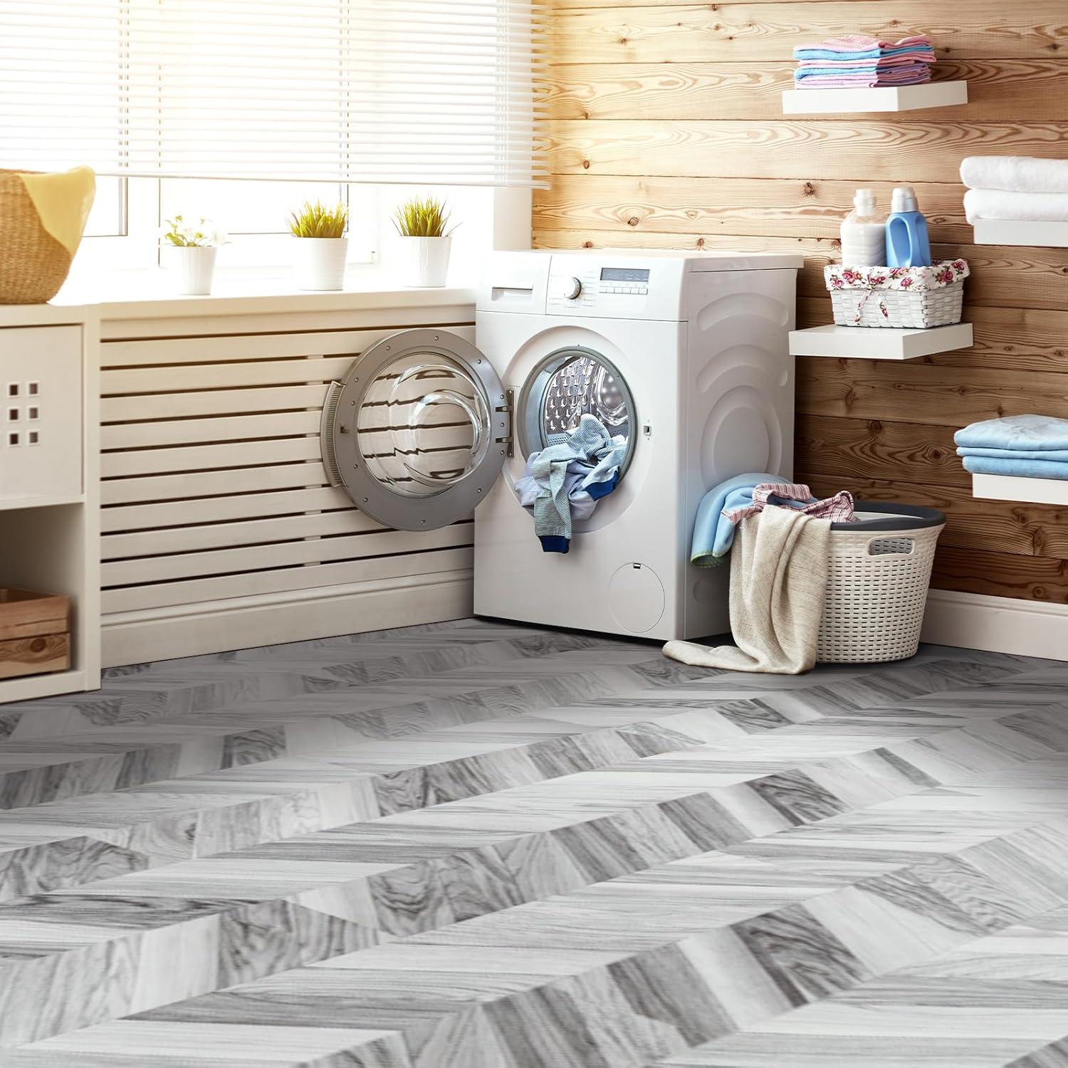 imageArt3d Interlocking Luxury Wood Flooring Tile Wood Floor Plank for Kitchen Bathroom  Waterproof AntiSlip WearResistant Reusable 8Pack Sample 6 x 6 inchDawn Ash