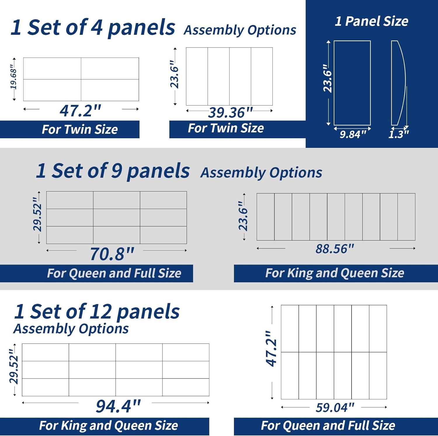 imageArt3d Peel and Stick Headboard for King Full and Queen in Velvet Smoky Gray Pack of 12 Panels Sized 984quot x 2362quot Soundproof Wall Panels 3D Upholstered Wall PanelVelvet Stone