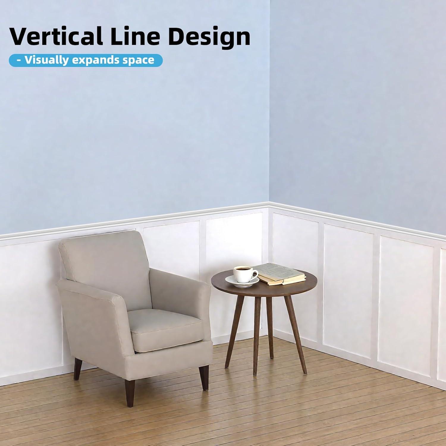 imageArt3d Premade Board and Batten Paintable Wainscoting Kit MDF Accent Wall Panel for Kitchen Bedroom Living Room Home Decor Covers 189 x 54 in Molding Trim Slat with Edge StripLog Color