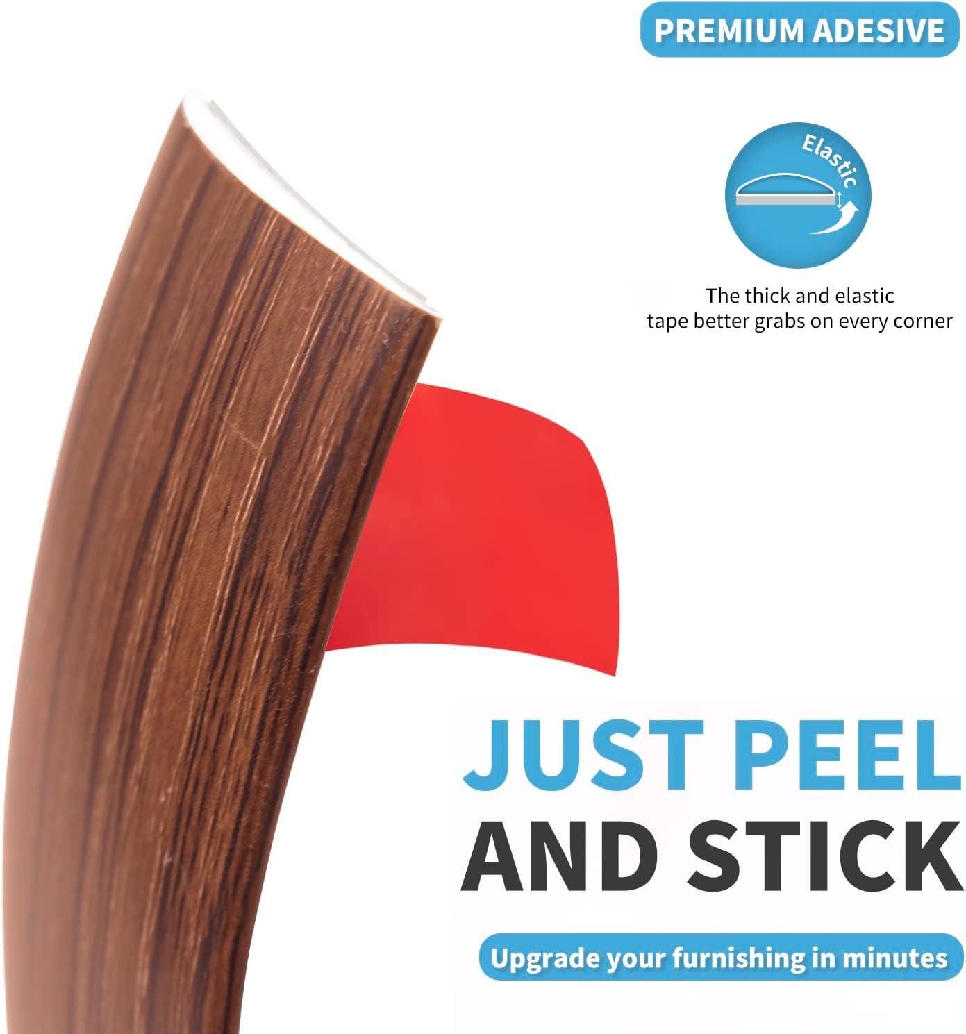 imageArt3d Self Adhesive Vinyl Floor Transition Strip Laminate Floor Strip Floor Flat Divider Strip for Joining Floor Gaps Carpet Threshold Transition Floor Tiles 10 FT 157in WhiteWashedCherry