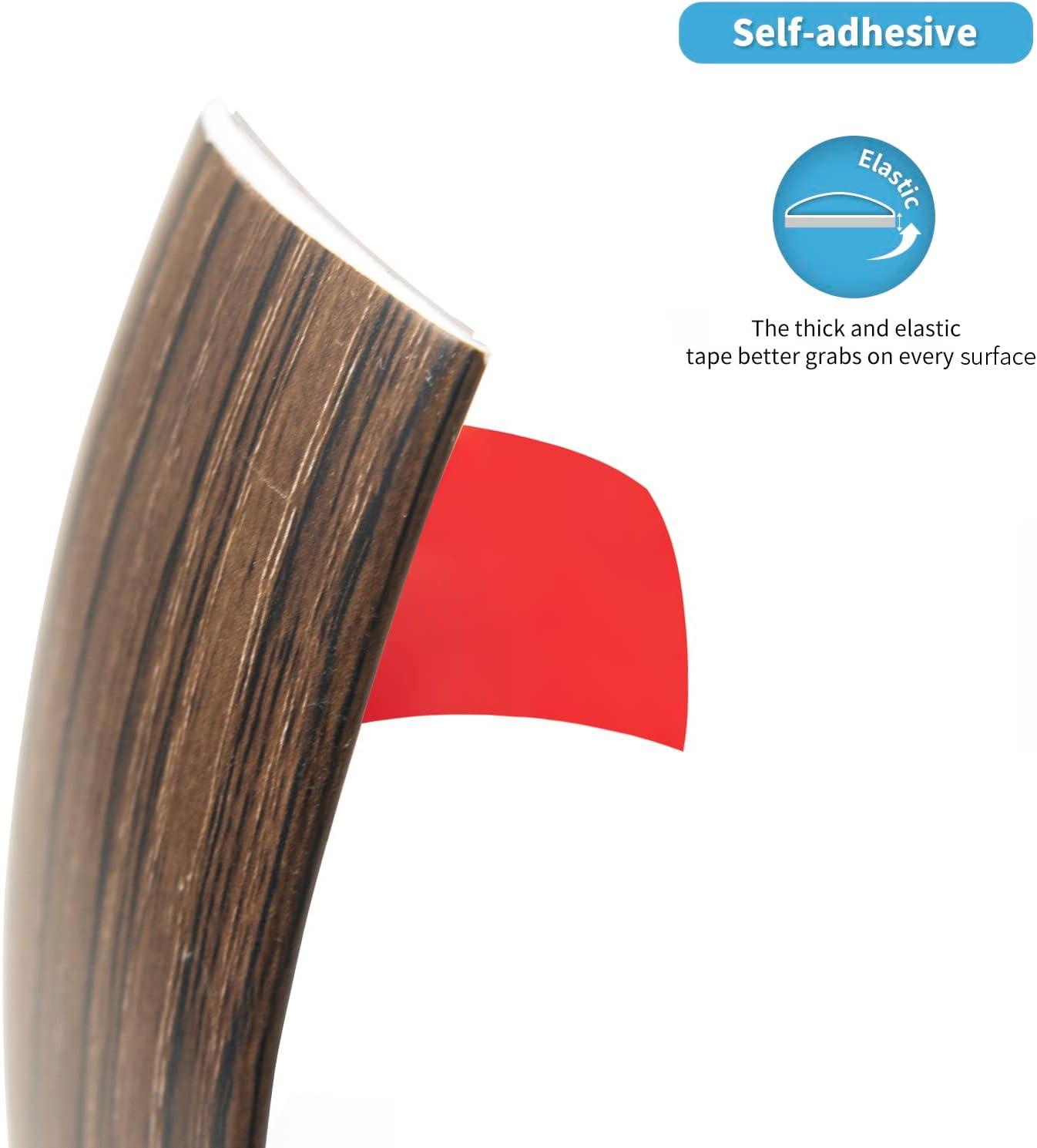 imageArt3d Self Adhesive Vinyl Floor Transition Strip Laminate Floor Strip Floor Flat Divider Strip for Joining Floor Gaps Carpet Threshold Transition Floor Tiles 10 FT 157in WhiteWashedBrown